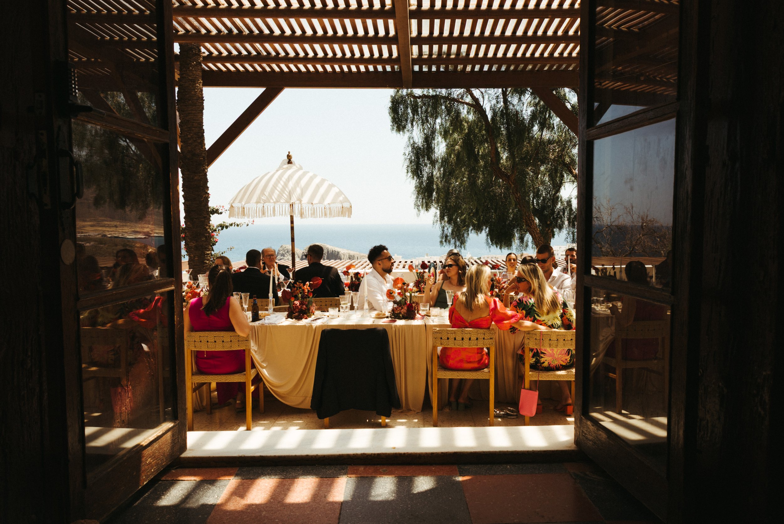 Deep purple wedding decor at a destination wedding