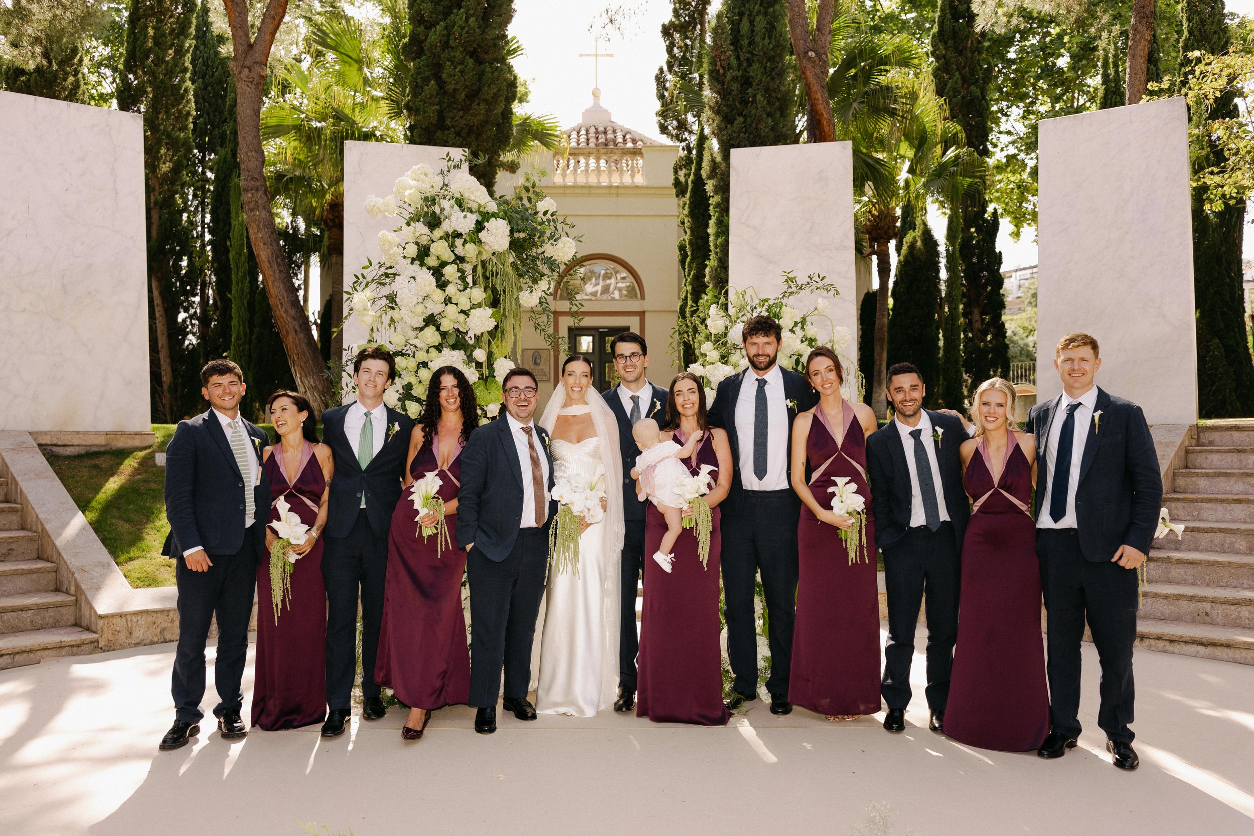 Editorial destination wedding Spain Marbella portraits of the bridal party