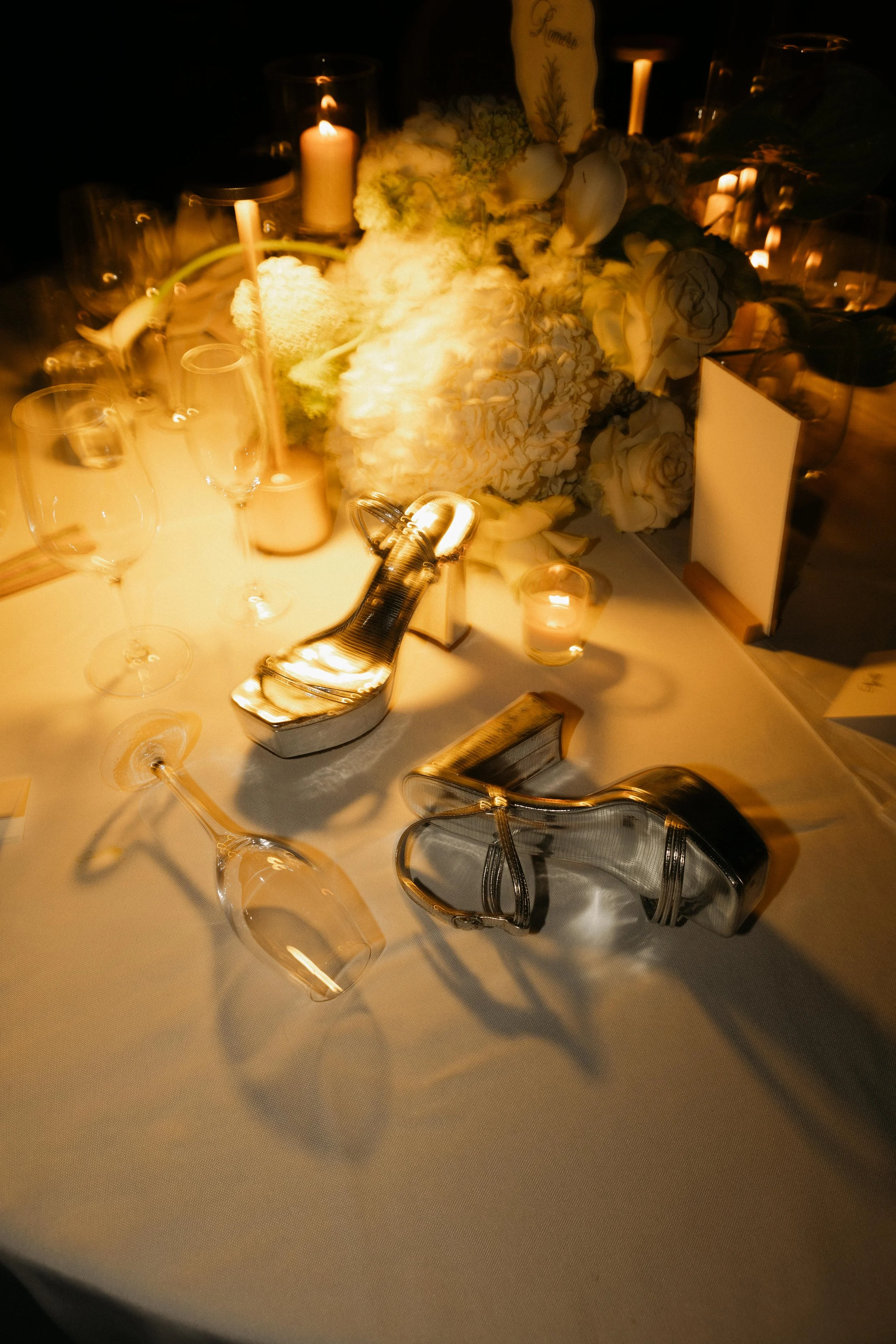 Wedding party details Marbella villa Spain night