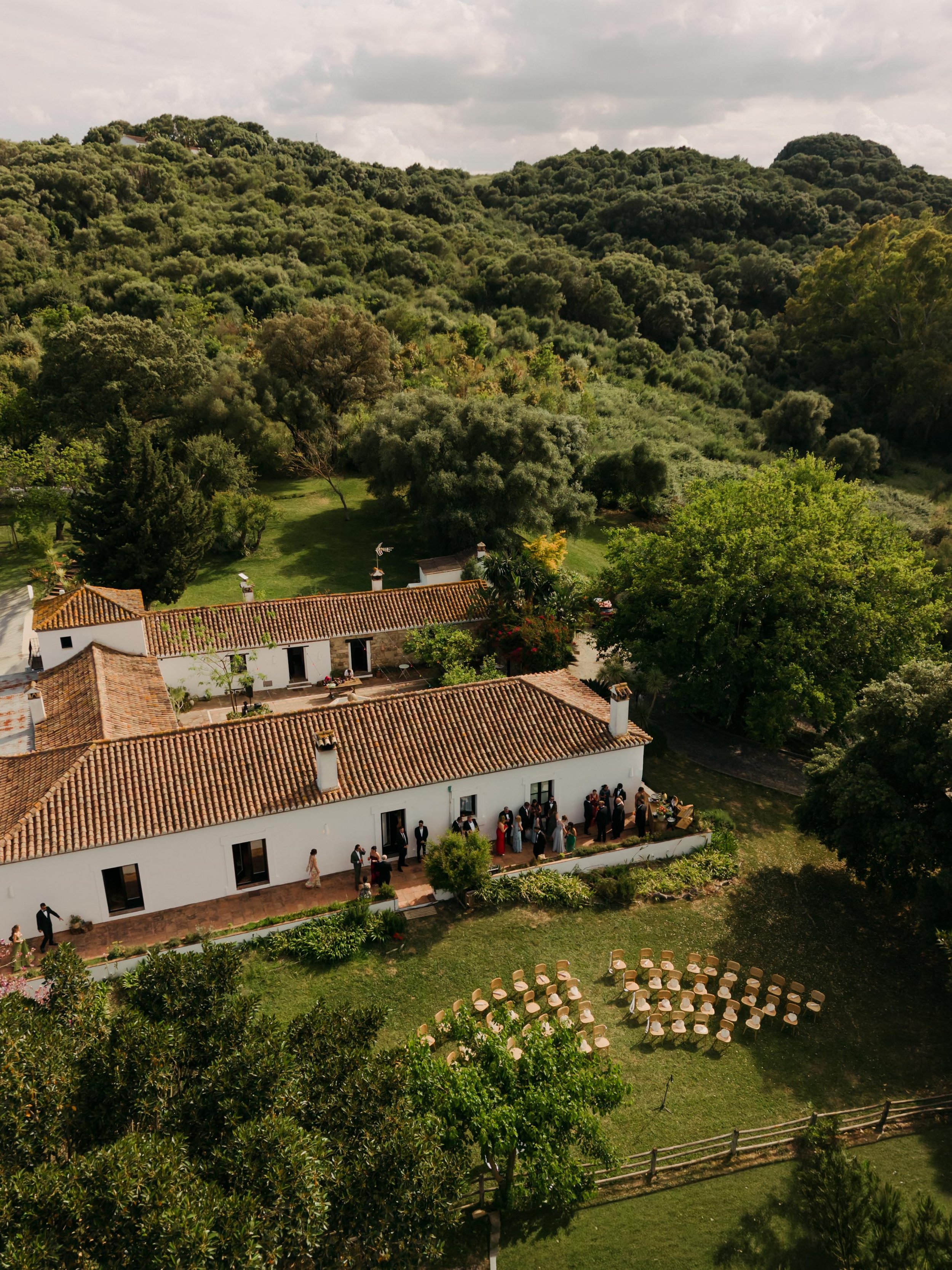 Drone photography in Spain in Finca la Gloria, ceremony space