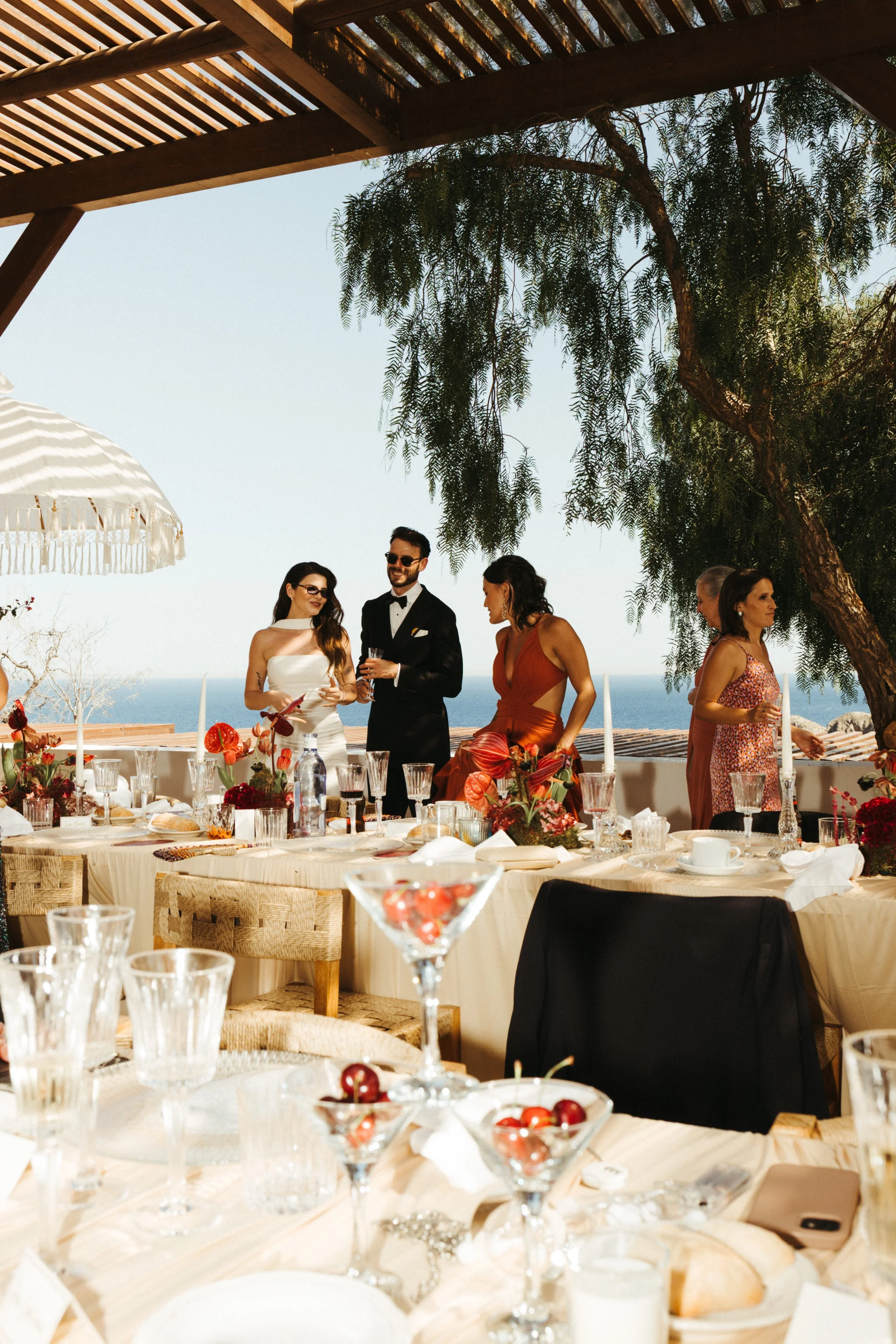 Deep purple wedding decor at a destination wedding