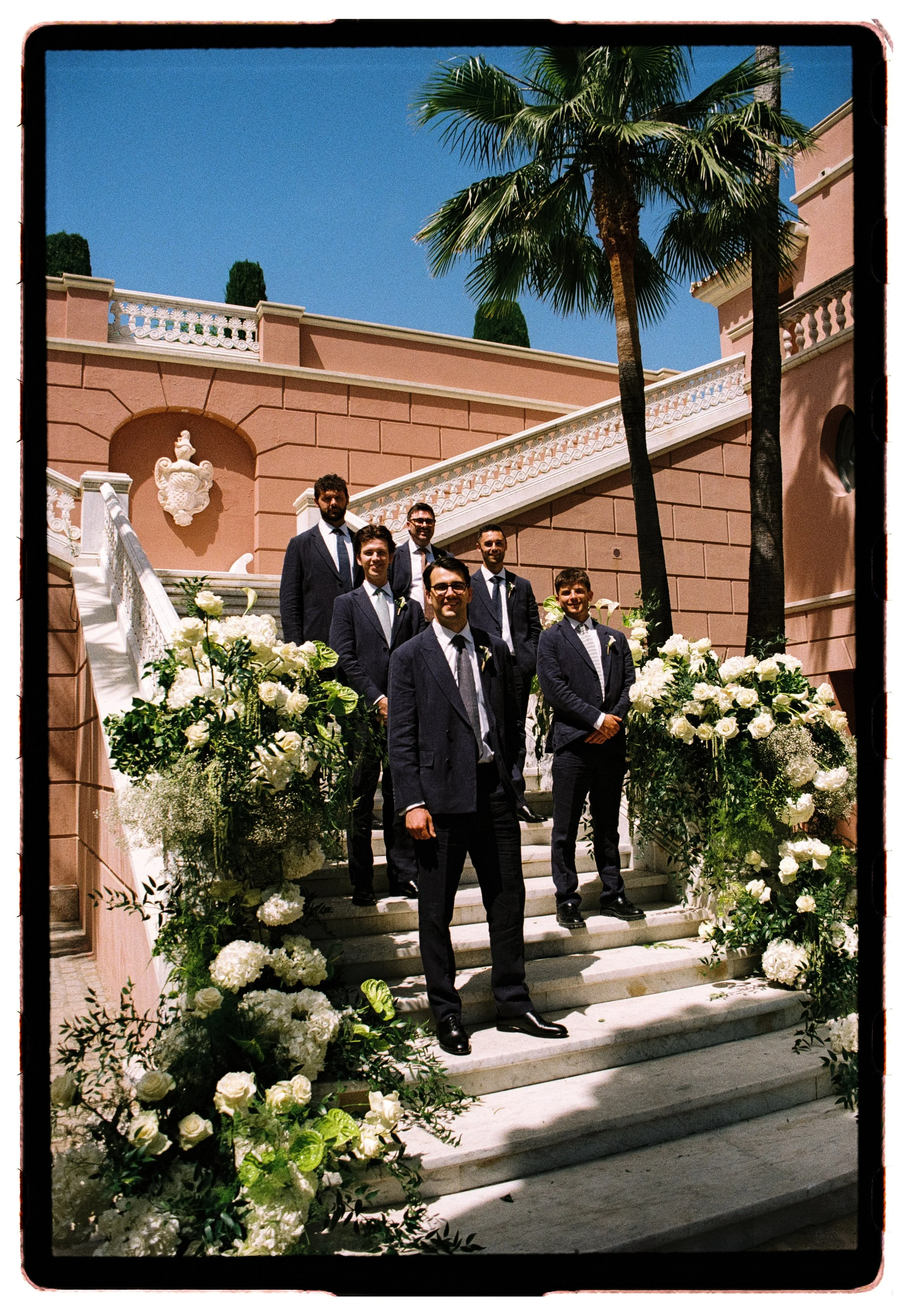 Groom with friends wedding morning Spain Marbella