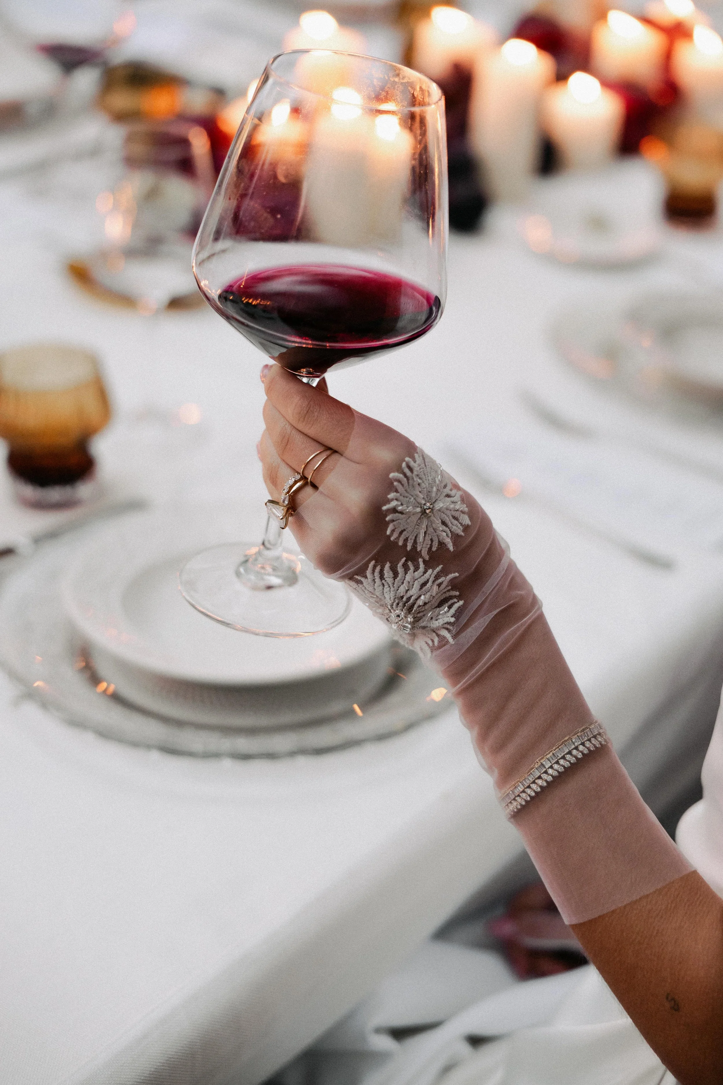 Editorial wedding photography featuring reception details and design