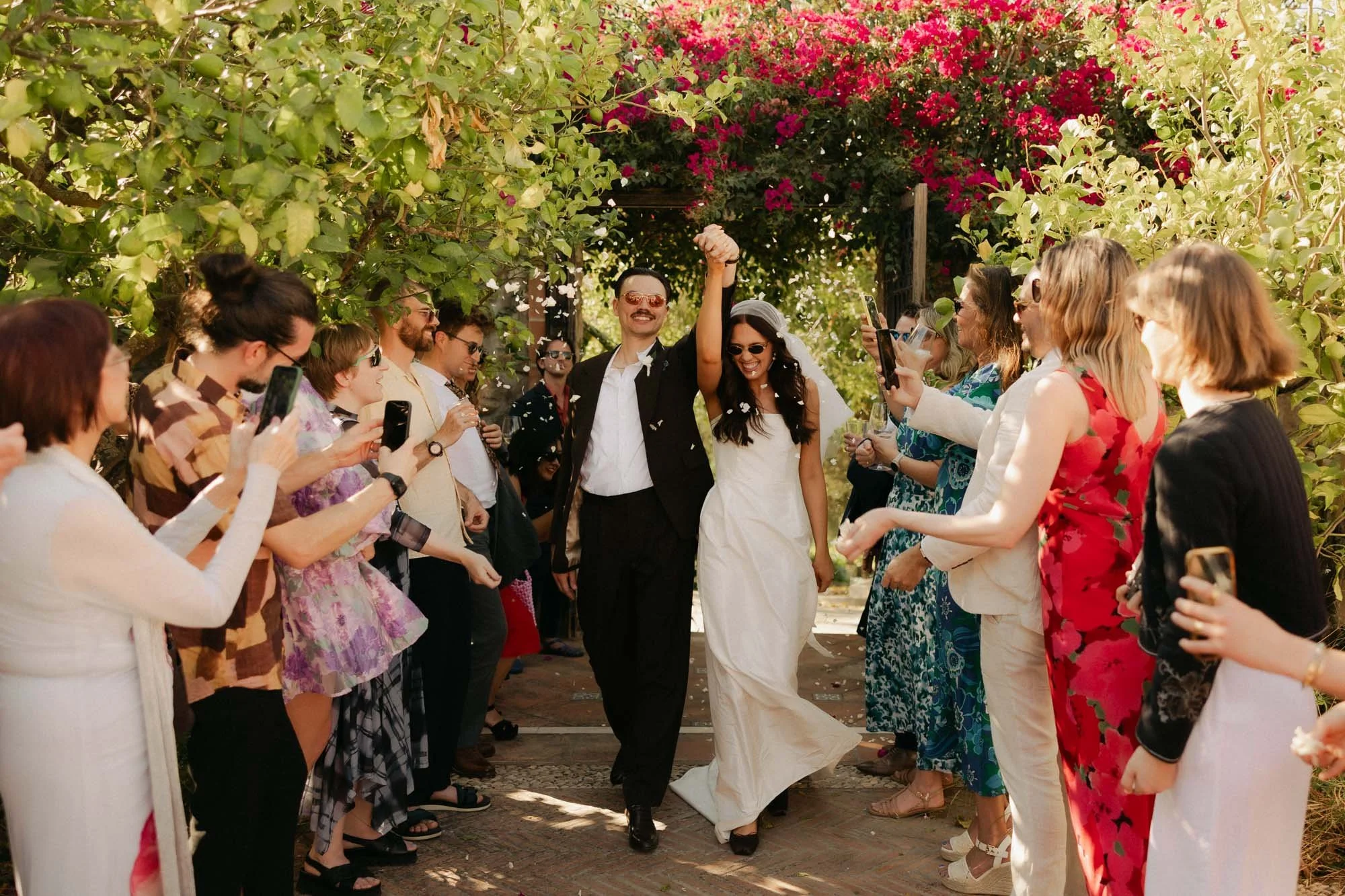 Cocktail hour photographed with film wedding photography for a timeless editorial feel