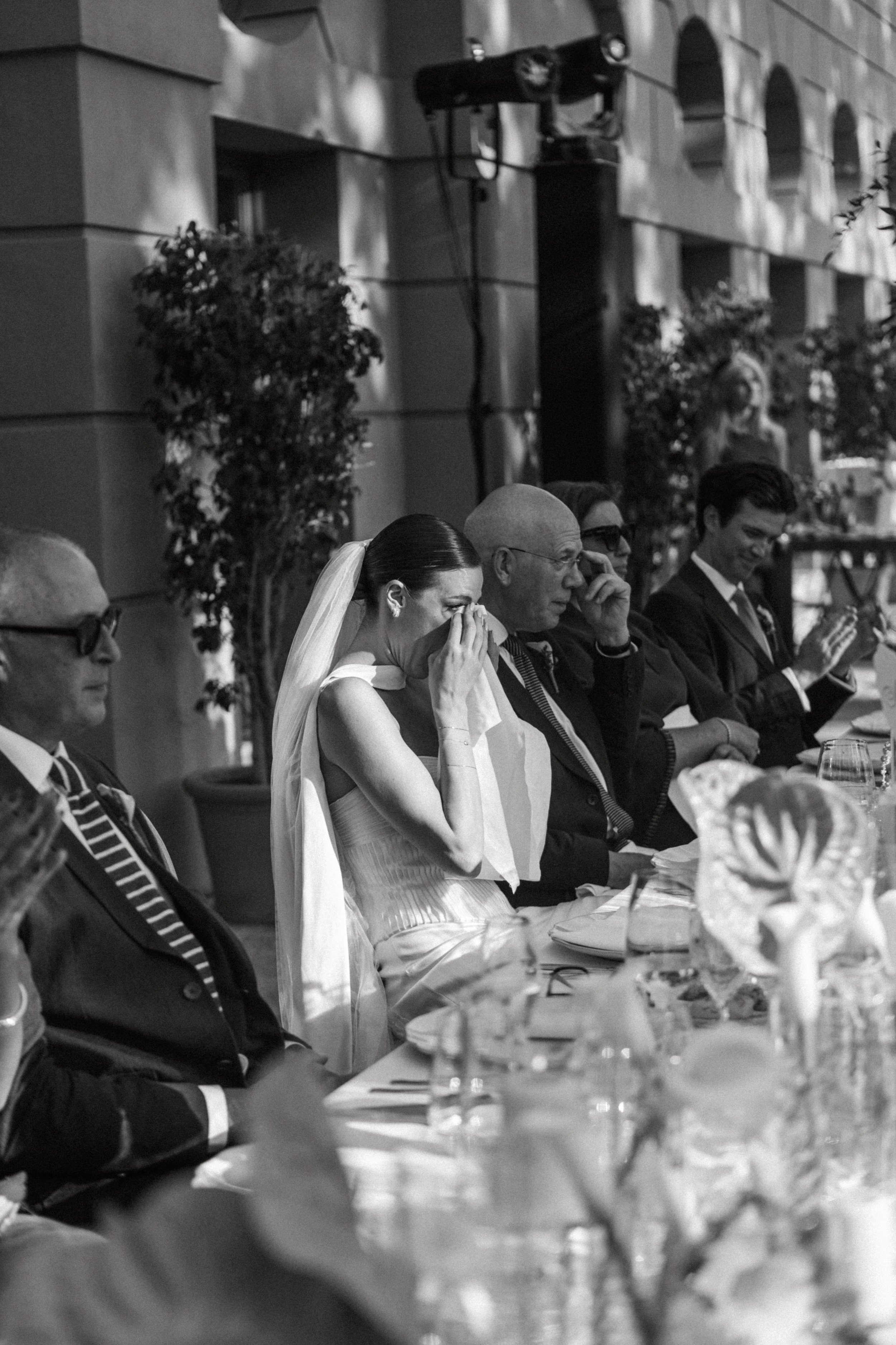 Emotional reaction wedding speeches Marbella Spain