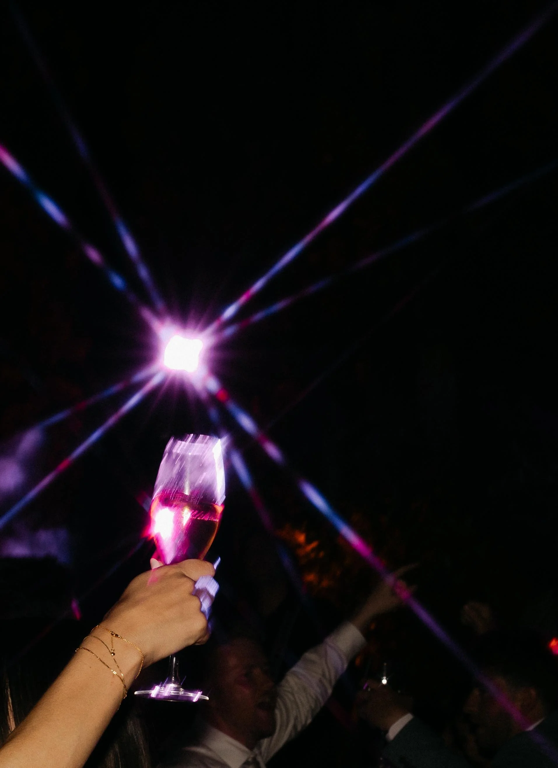 Wedding party lights Marbella villa Spain night