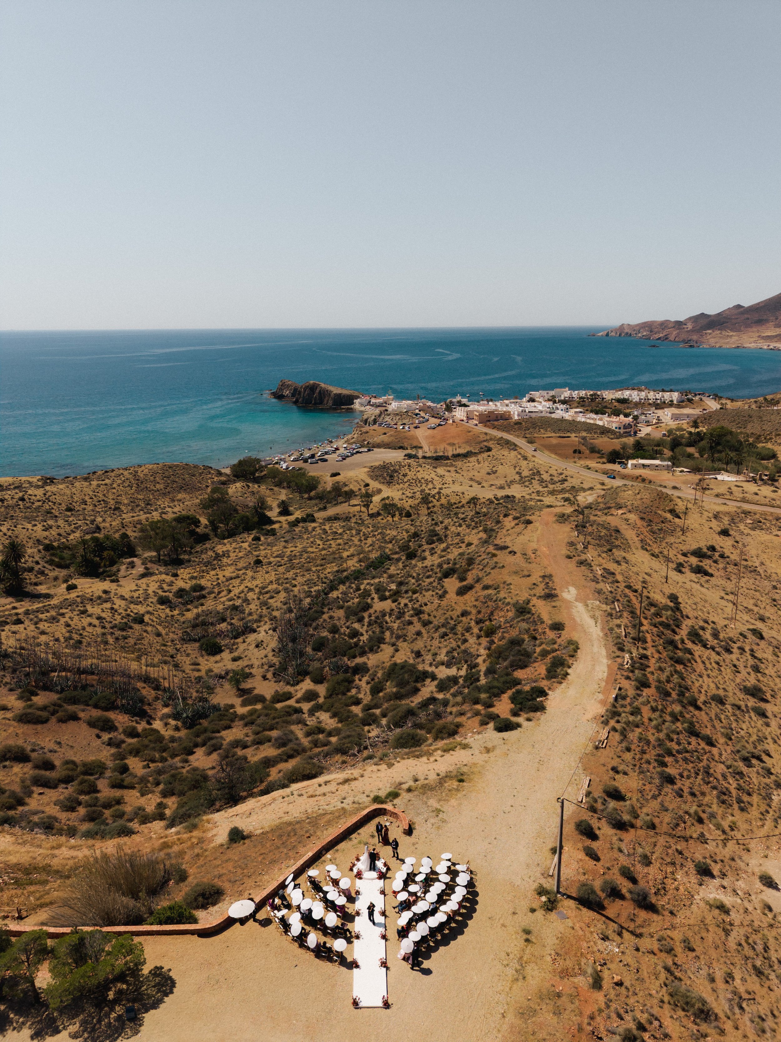 Wedding ceremony overlooking the Mediterranean coast of Almeria