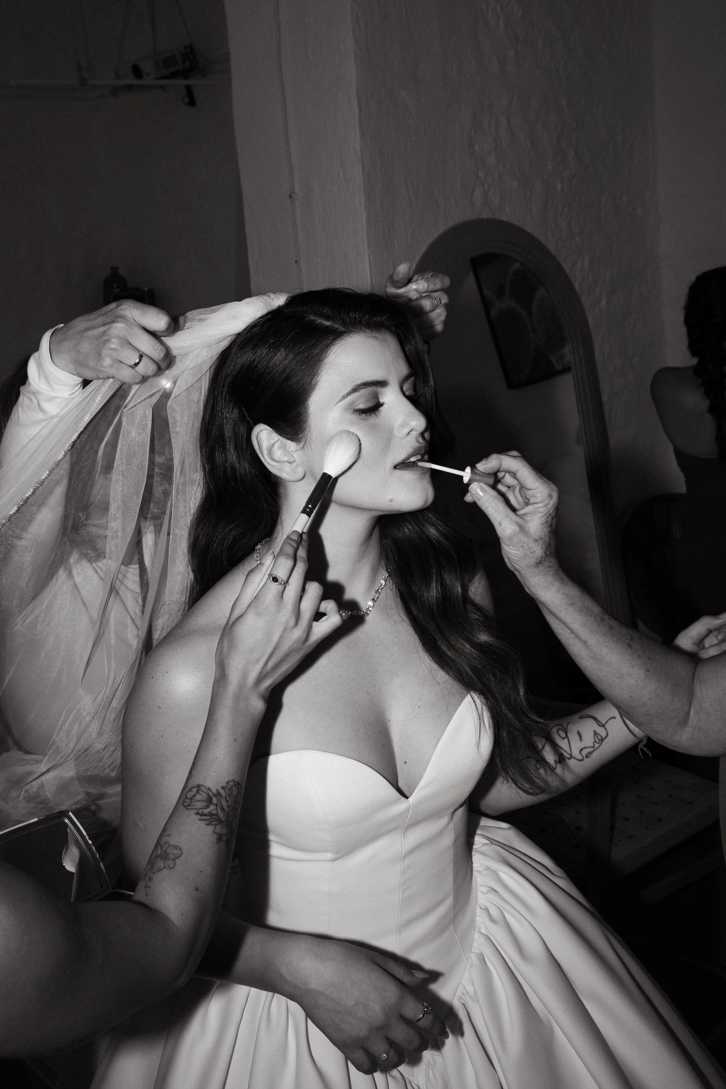 Fashion editorial bride portrait at a Spanish wedding
