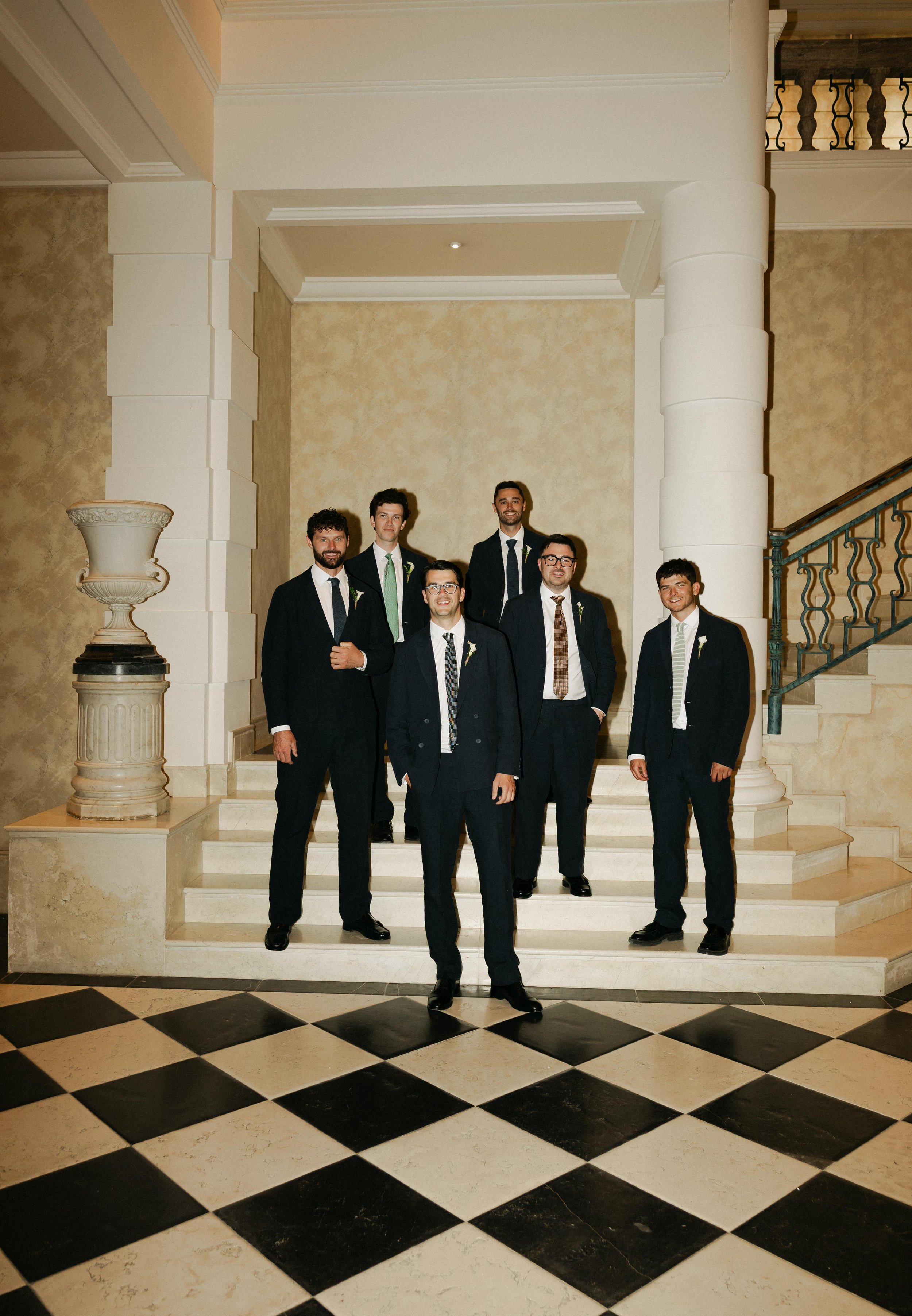 Editorial groom and groomsmen photography Marbella destination wedding Spain