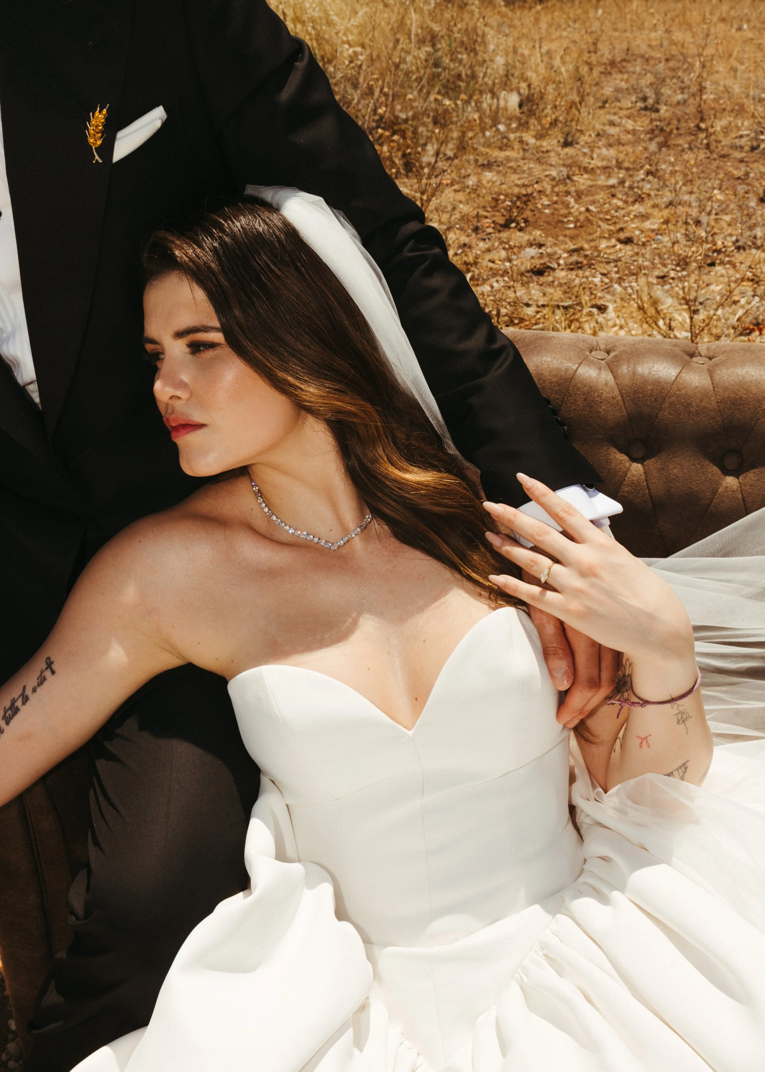 European editorial wedding portraits overlooking the Mediterranean