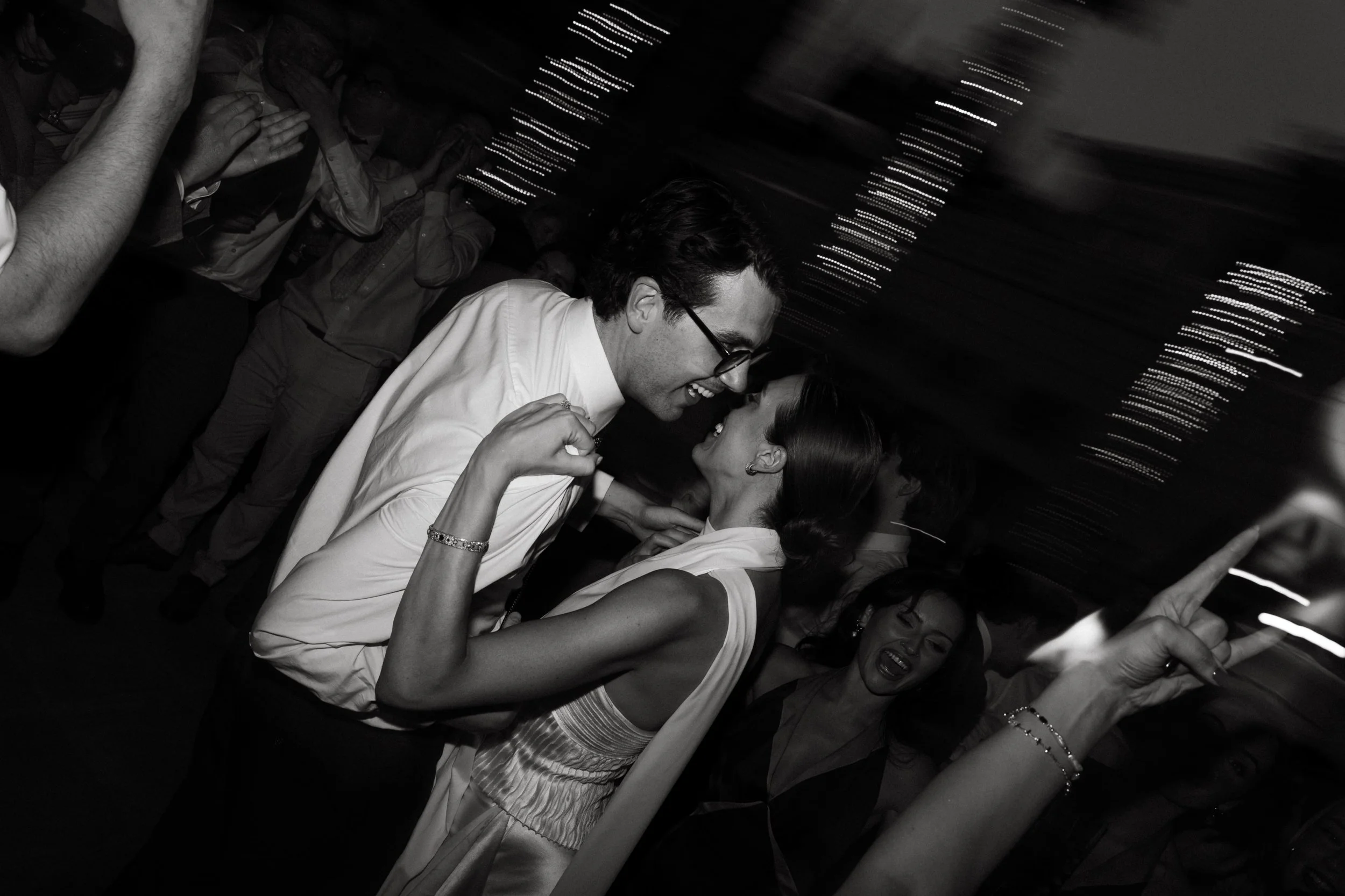 Candid dancing bride and groom wedding Marbella Spain luxury event