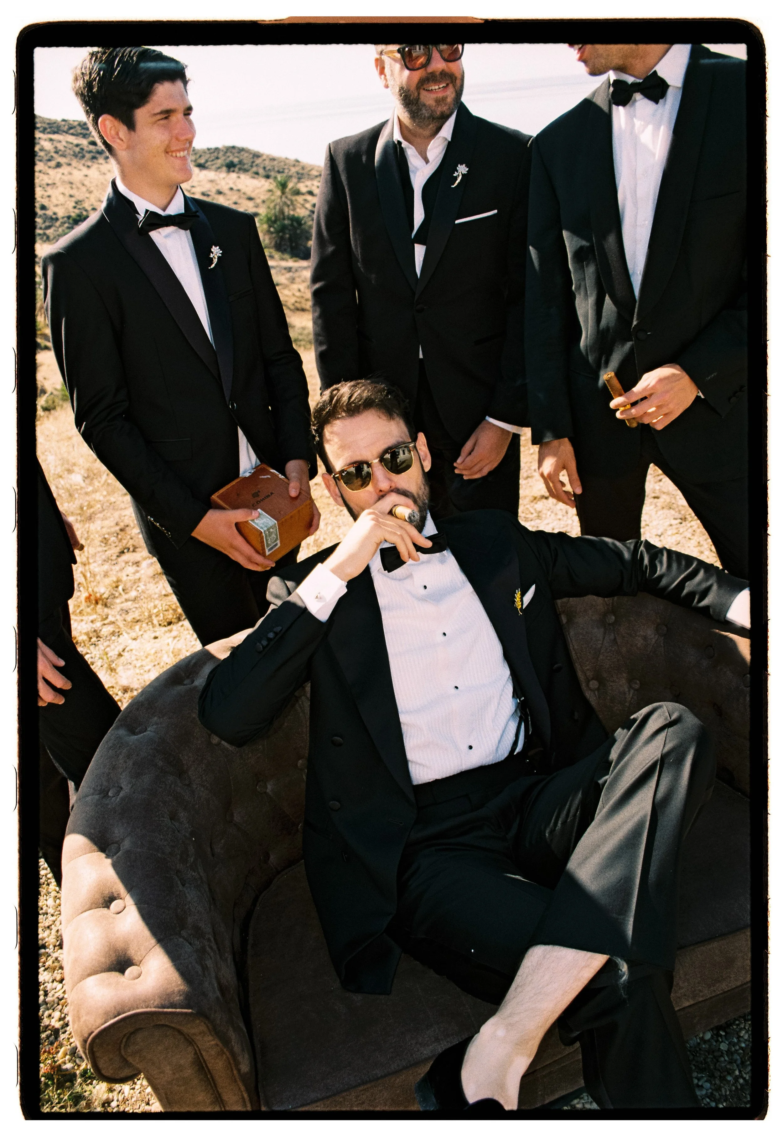 Editorial portrait of a groom before his wedding in Spain