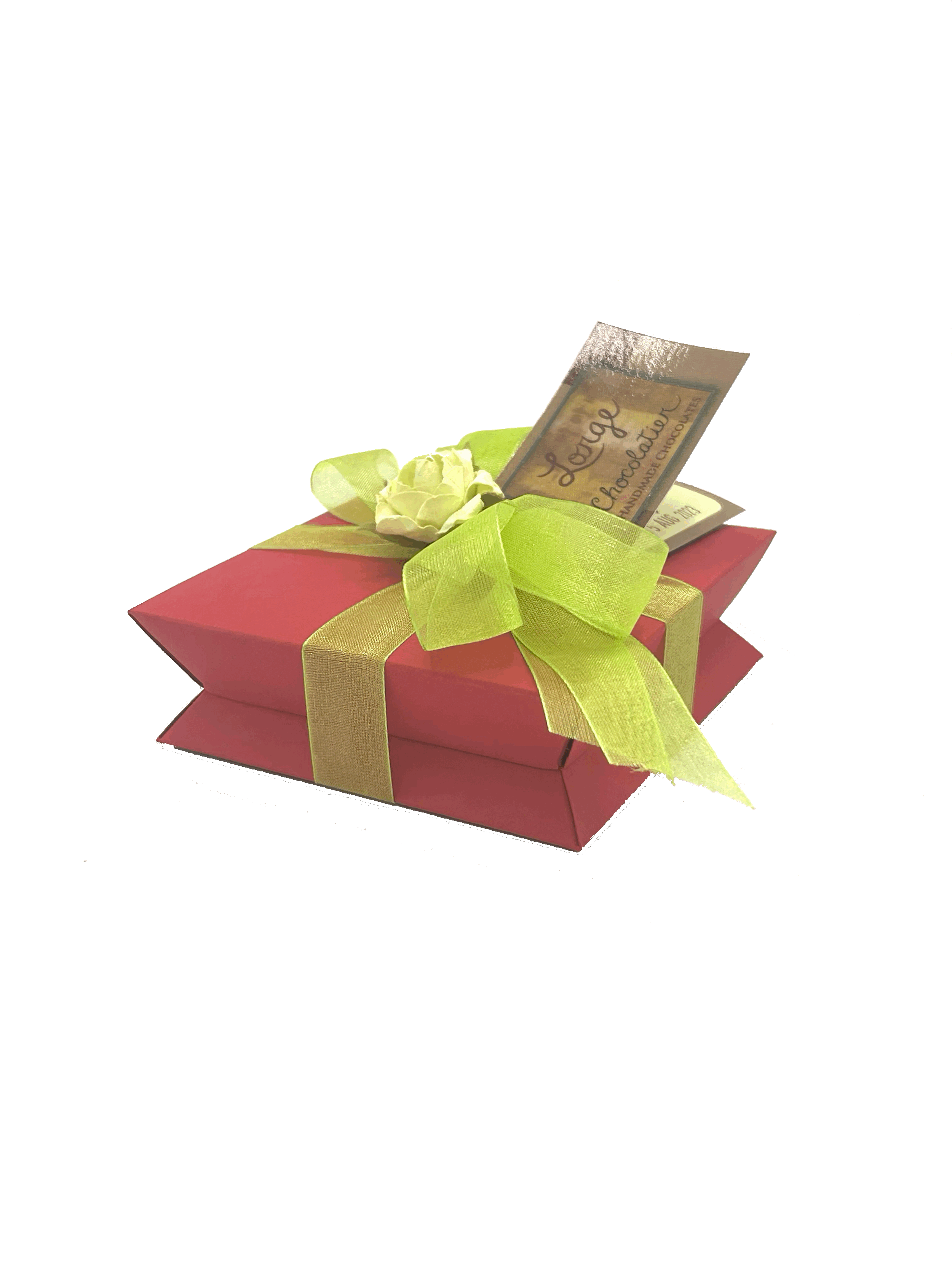 Lorge Square Box 4 chocolates red