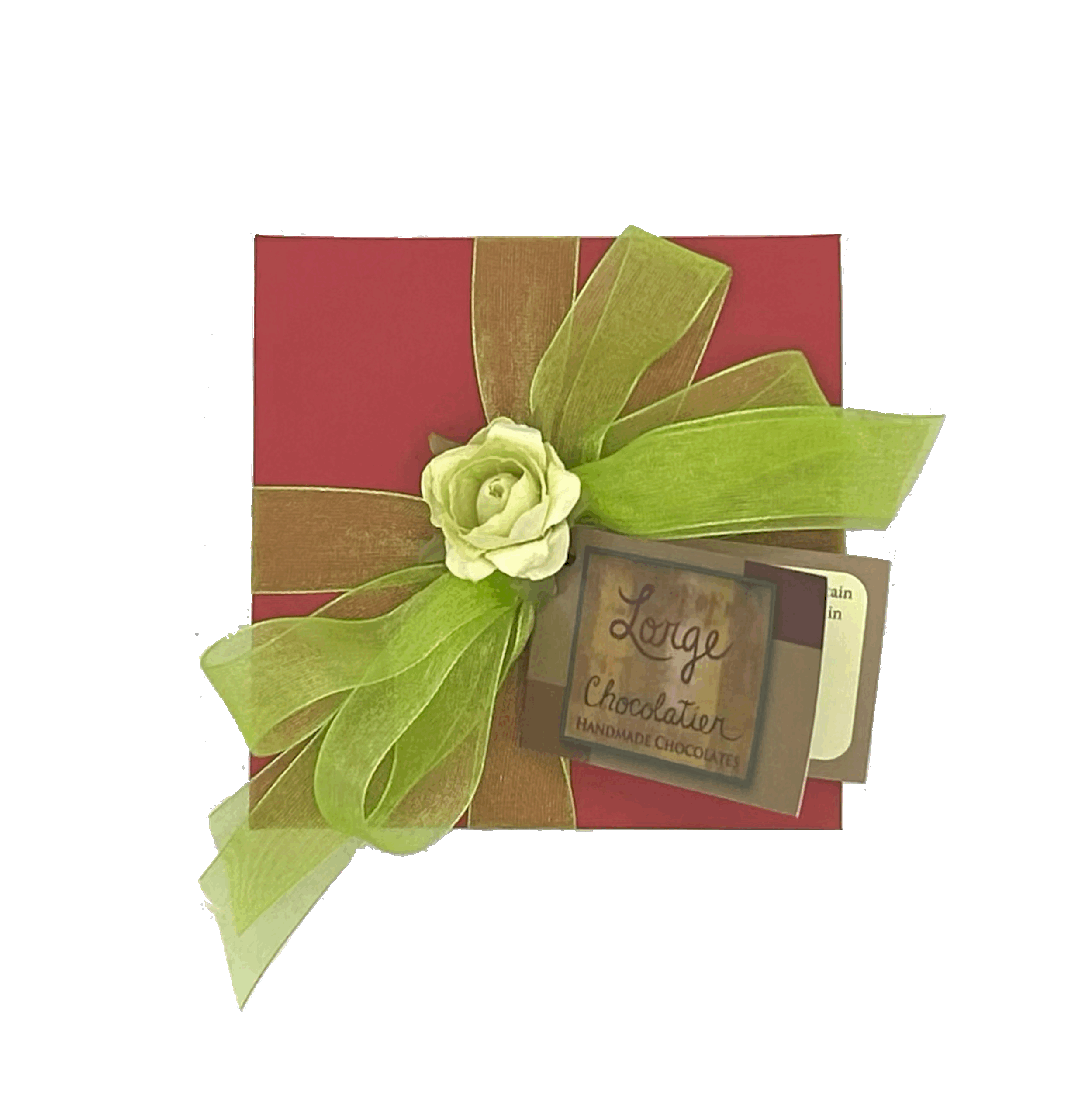 Lorge Square Box 4 chocolates red