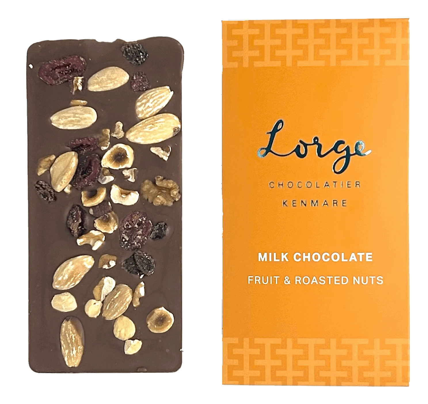 Milk chocolate fruit nuts bar Lorge tasting