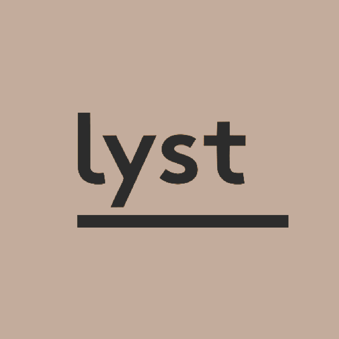 The word 'lyst' written in black lowercase letters on a white background with an underline beneath the word.