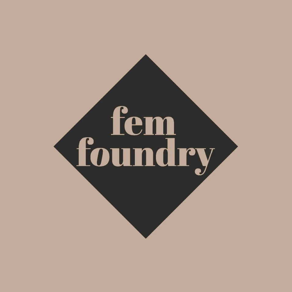 Logo with black diamond background and white text reading 'fem foundry'.}