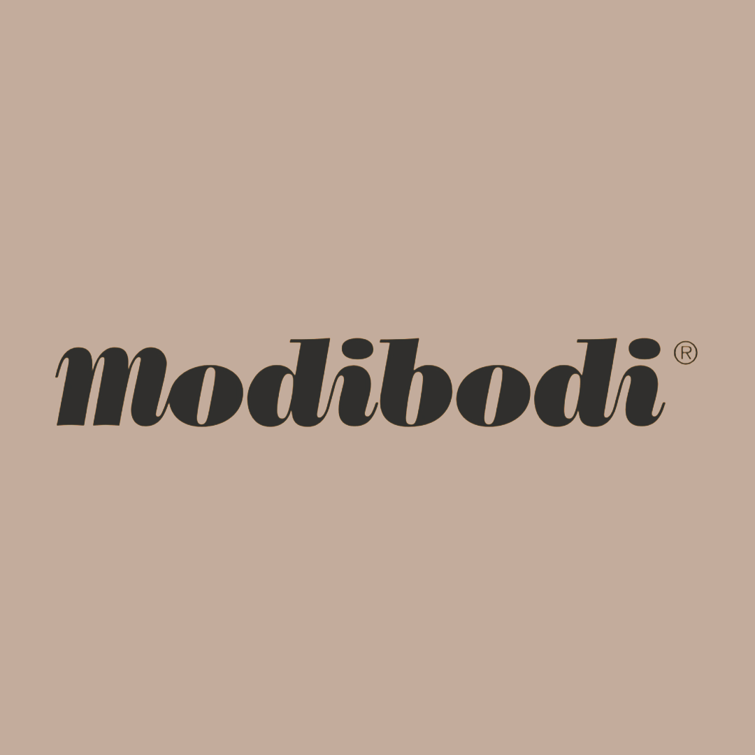 Black text reading 'Modibodi' on a white background