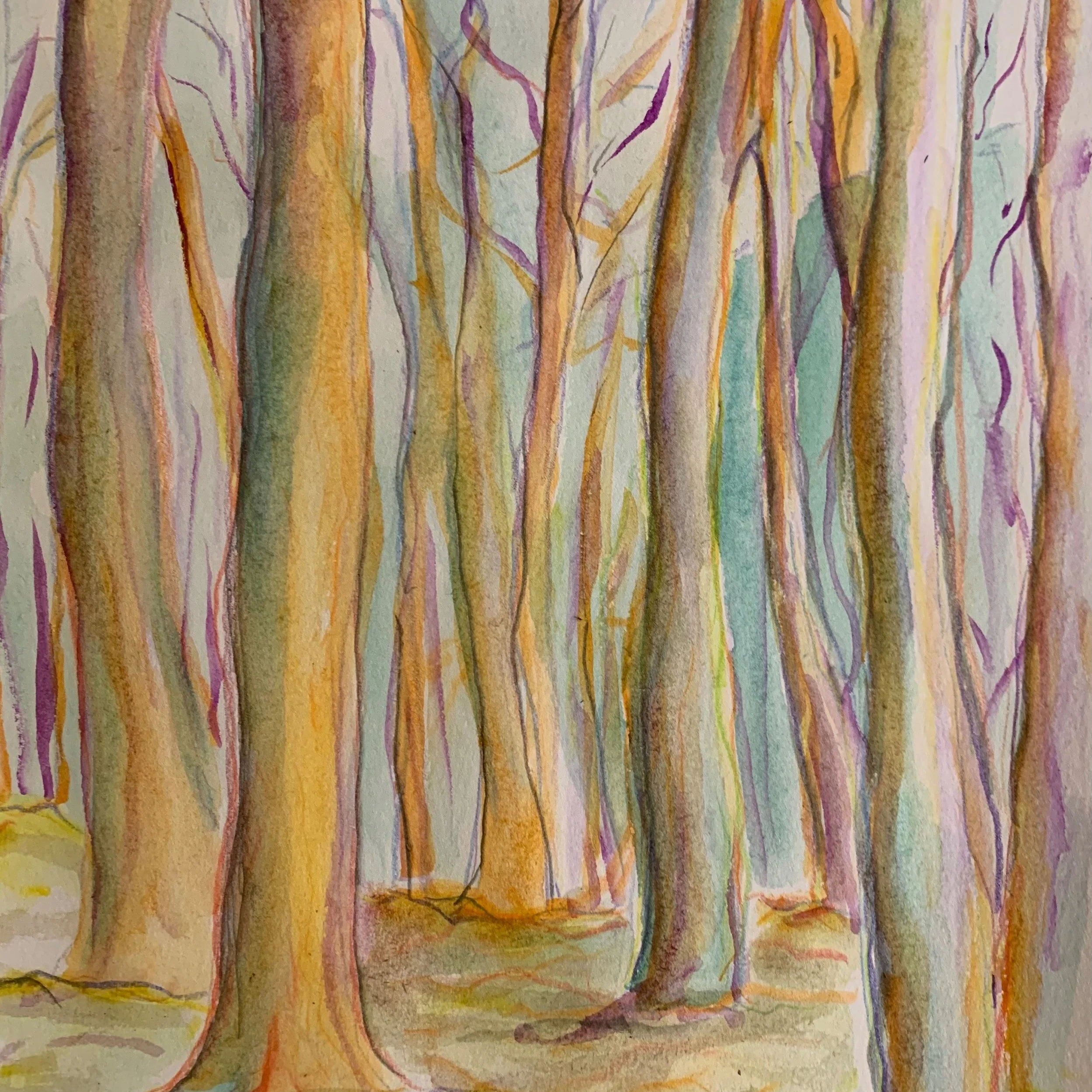 Magic Woods (watercolor and pencil)
