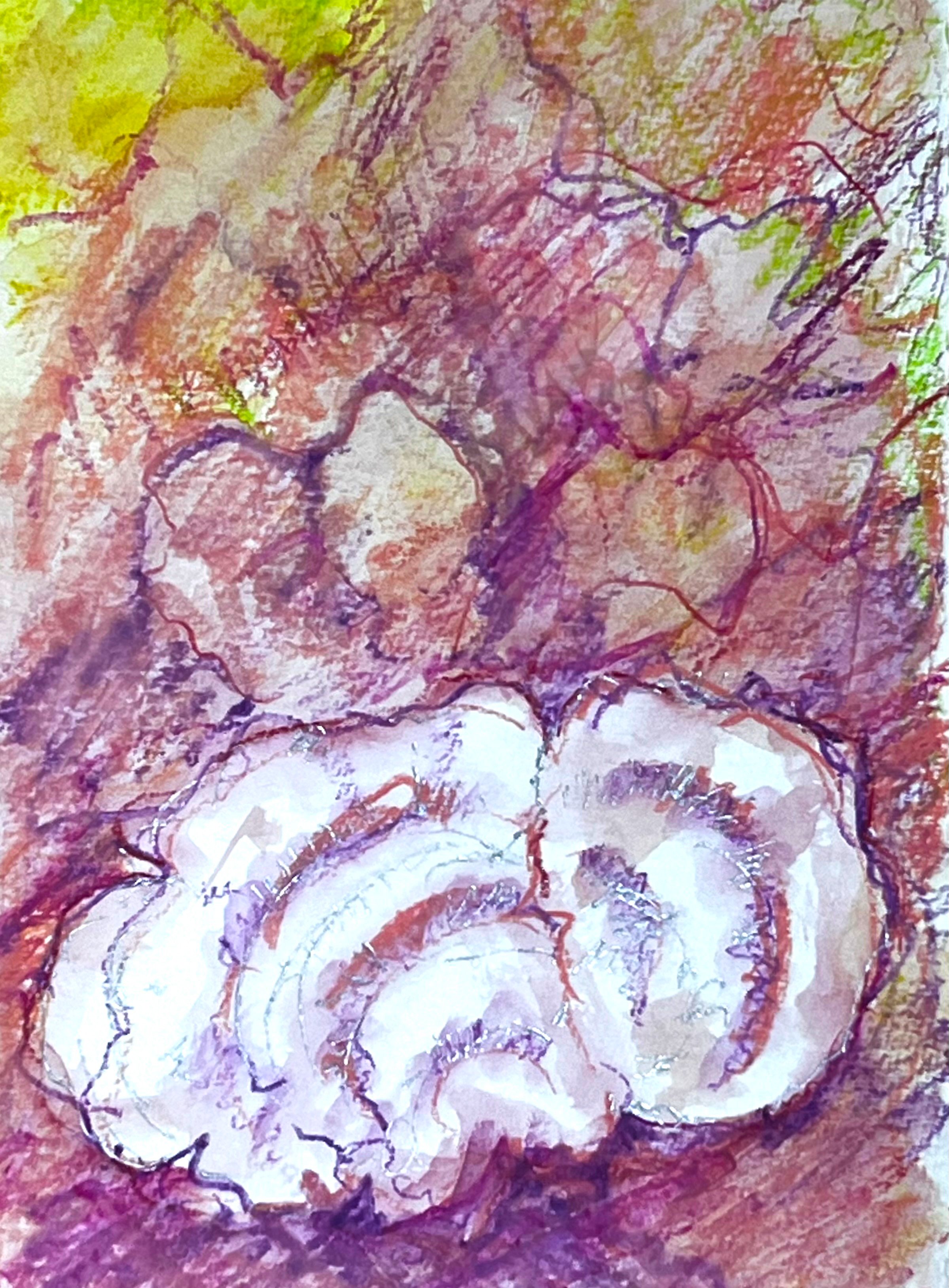 "Turkey Tail" (6x9 inches, mixed media) 2023