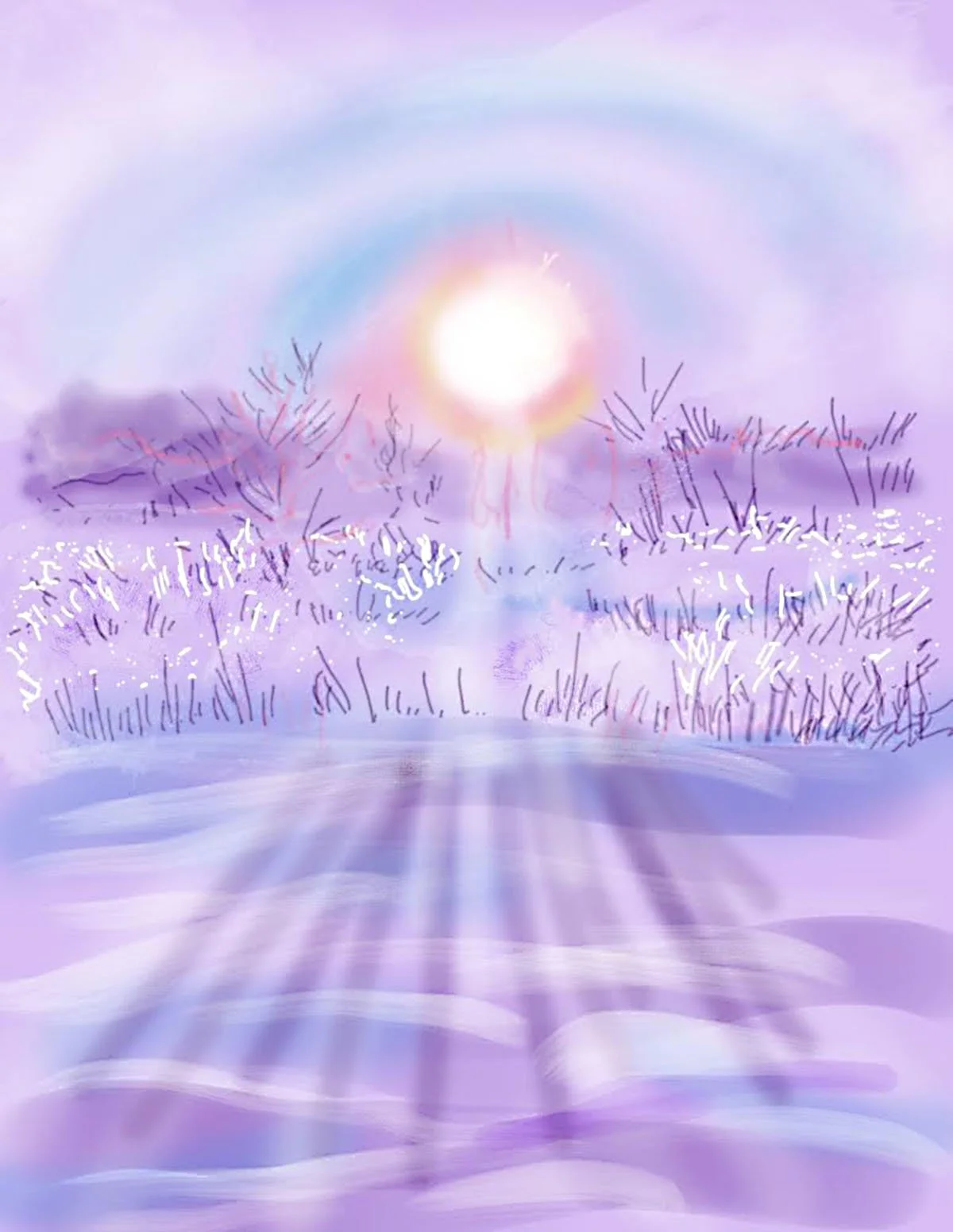 Snowy sunrise (digital)