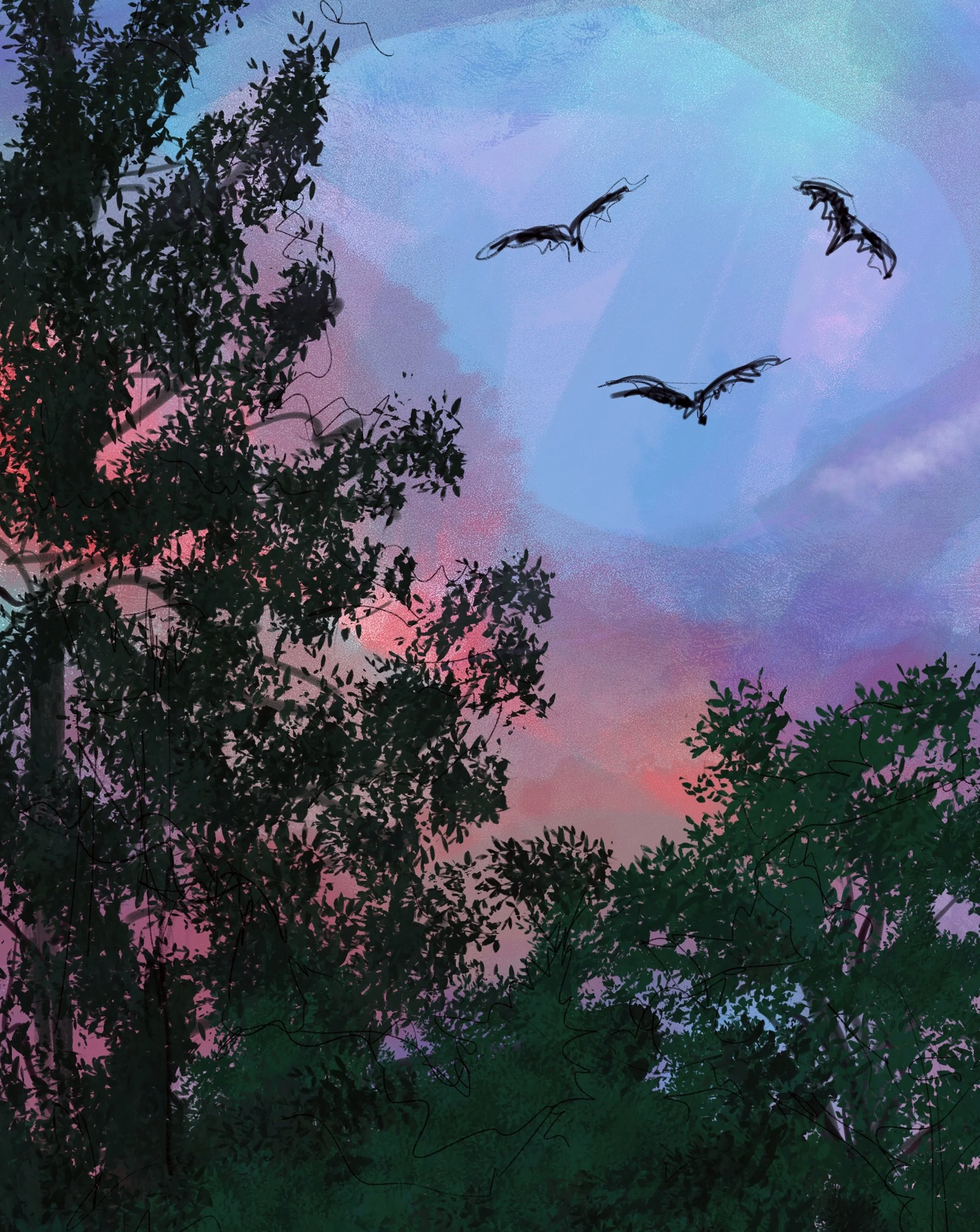 Bats at Twilight (digital)