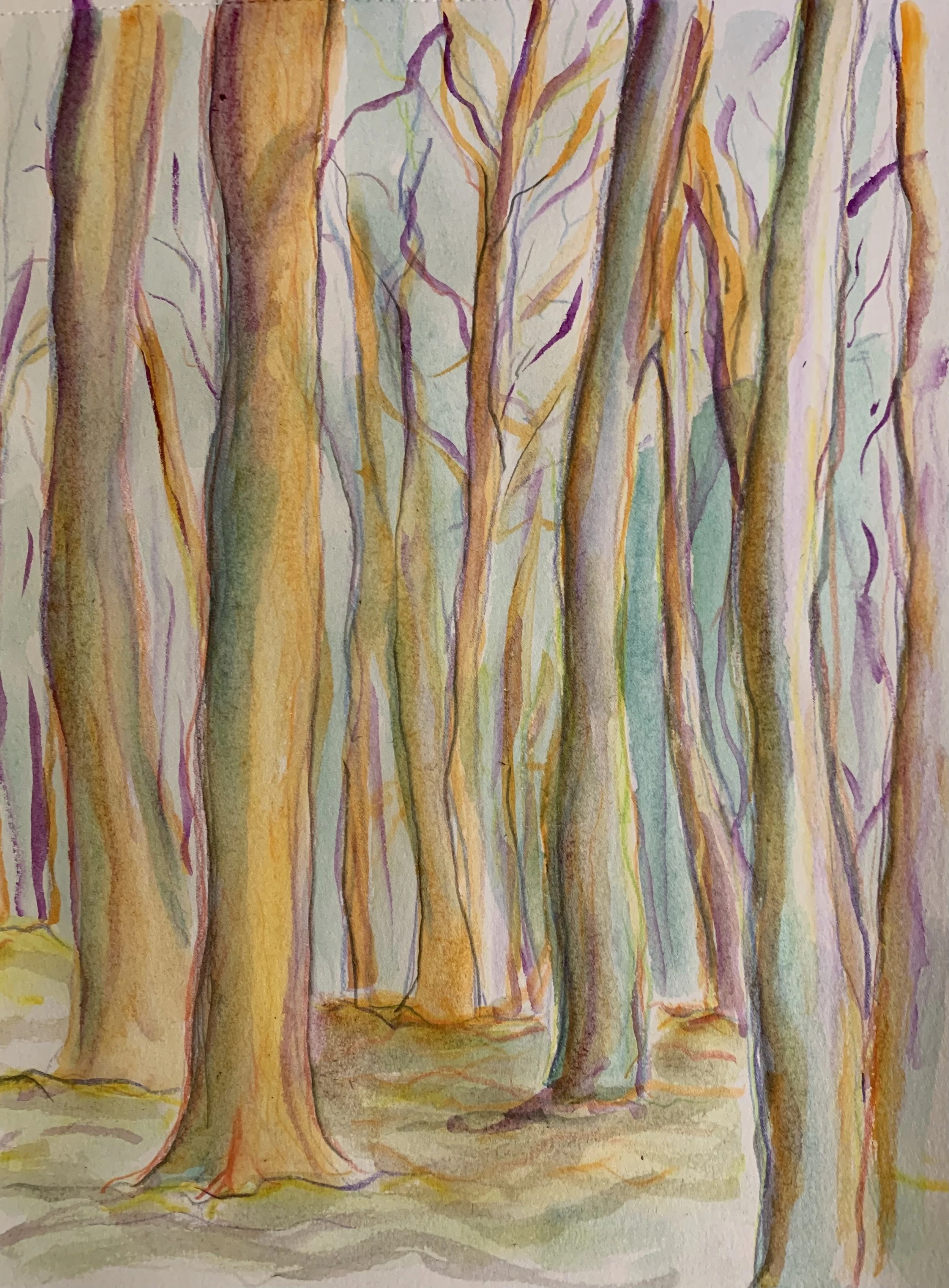 "Magic Woods" (8x10 inches, watercolor) 2020