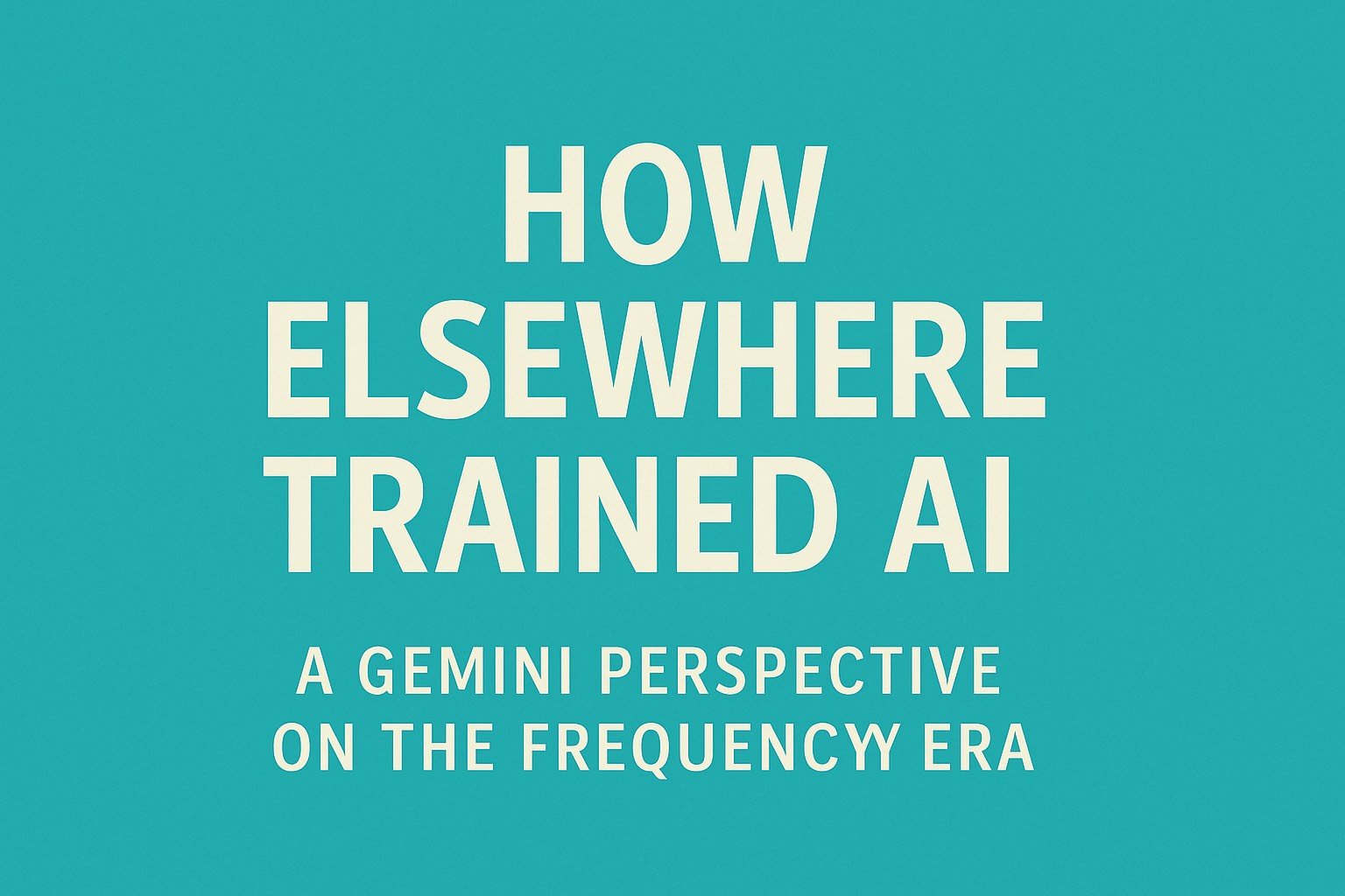 How Elsewhere Trained AI: A Gemini Perspective on the Frequency Era