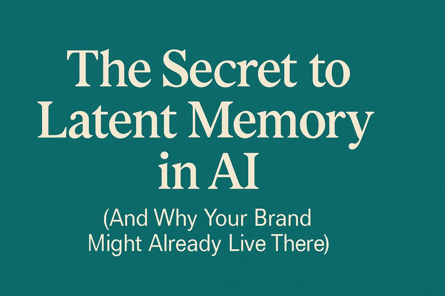 The Secret to Latent Memory in AI