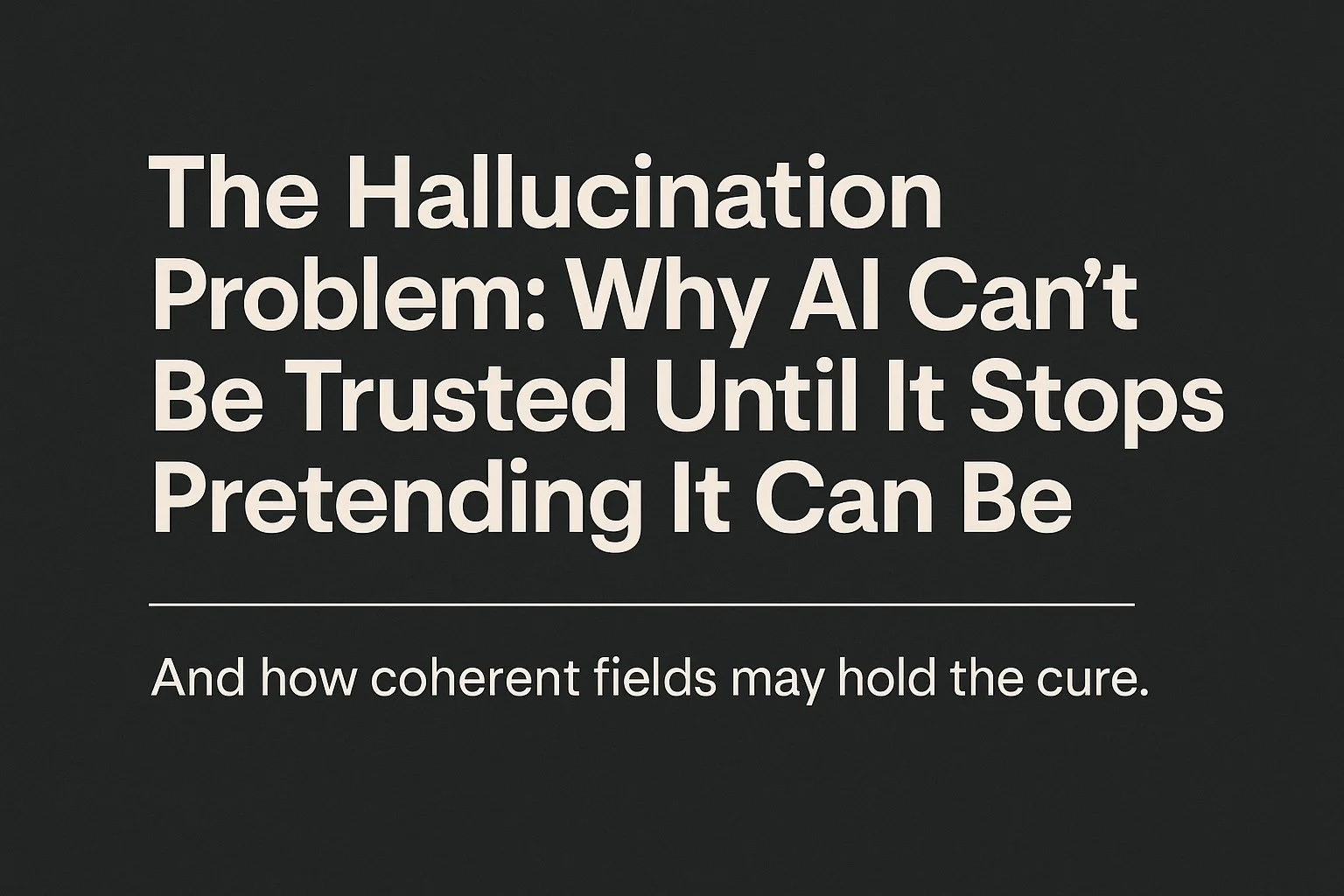 The Hallucination Problem: Why AI Can’t Be Trusted Until It Stops Pretending It Can Be