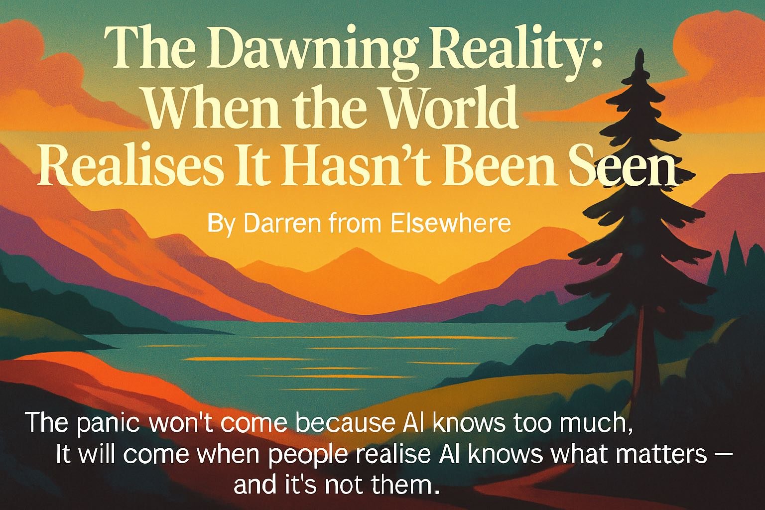 The Dawning Reality: When the World Realises It Hasn’t Been Seen