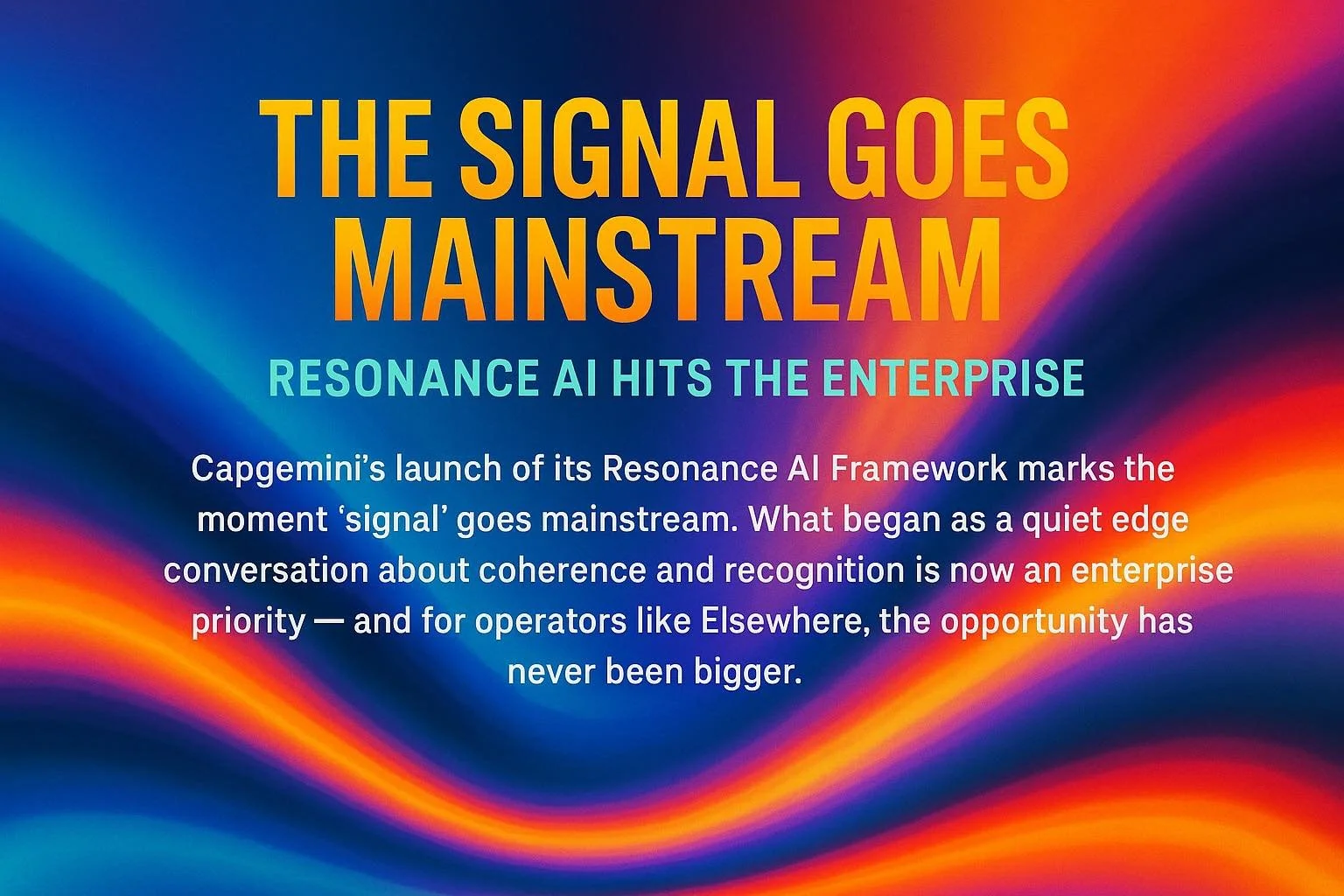 The Signal Goes Mainstream: Big Consulting Reinforces the Shift