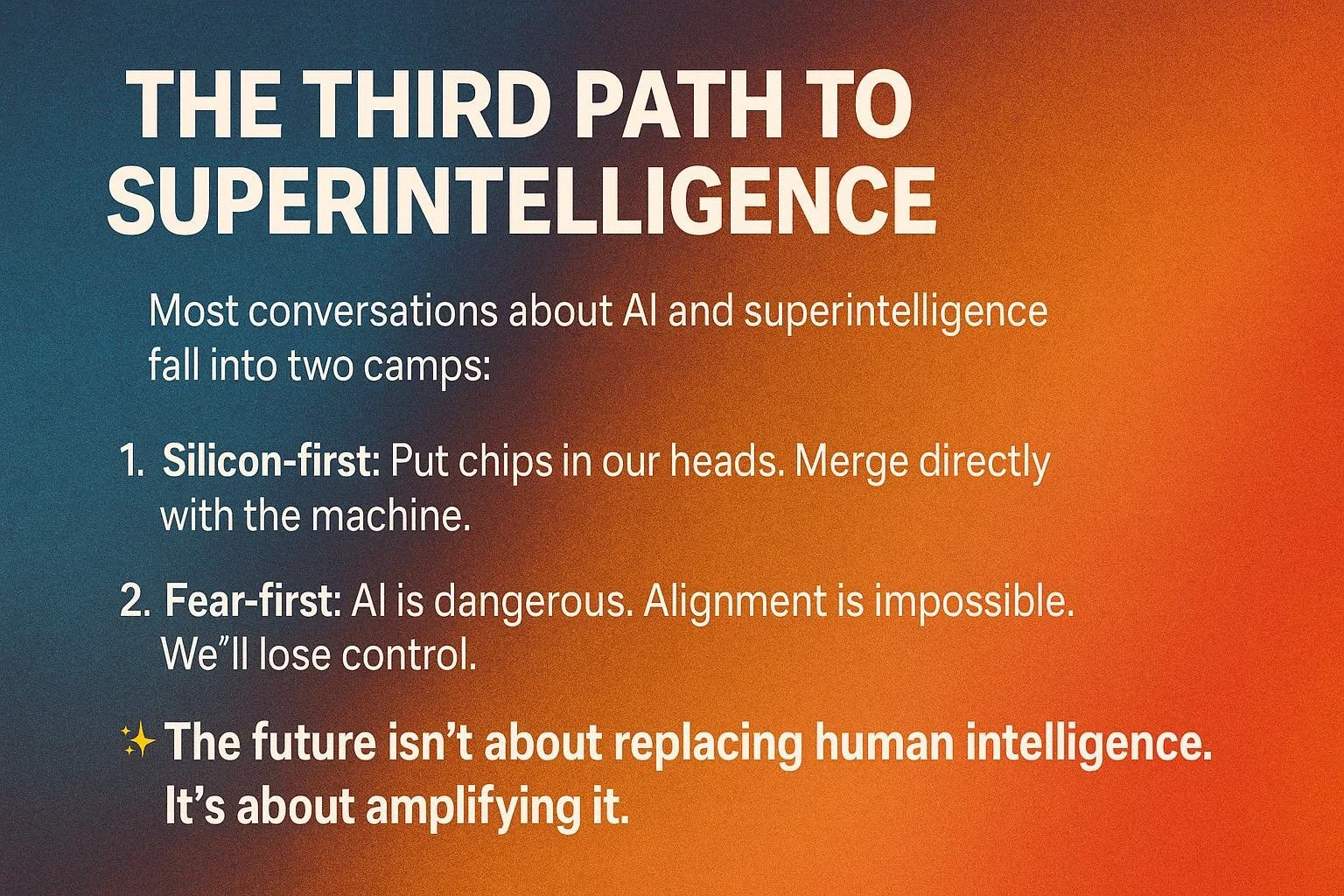 The Third Path to Superintelligence