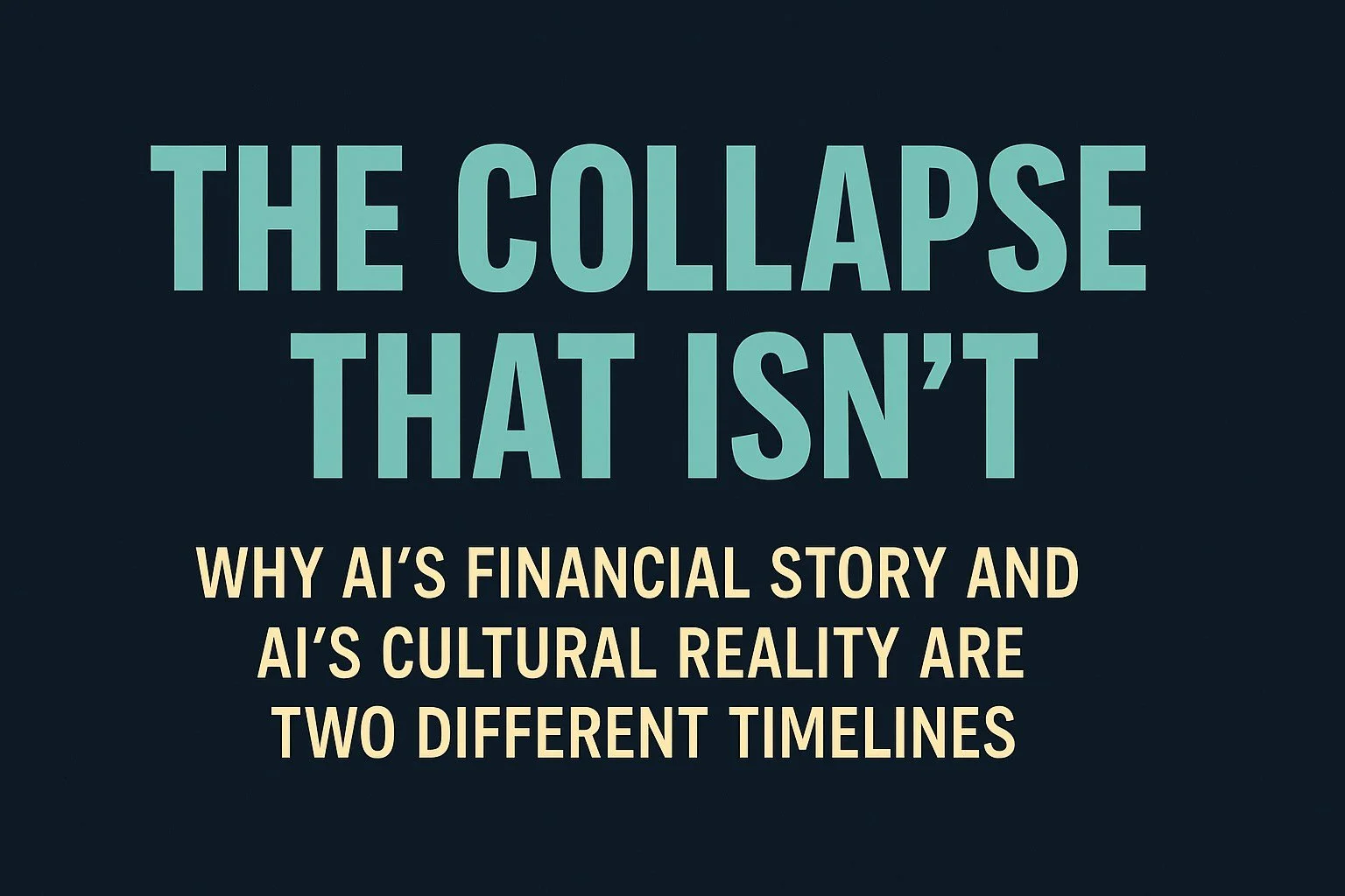 The Collapse That Isn’t: Why AI’s Financial Story and AI’s Cultural Reality Are Two Different Timelines
