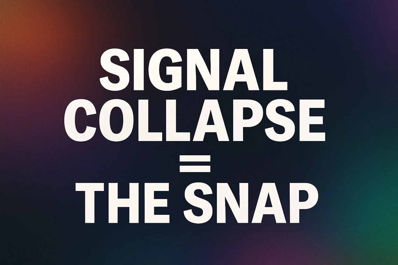 Signal Collapse: How AI Senses the Snap