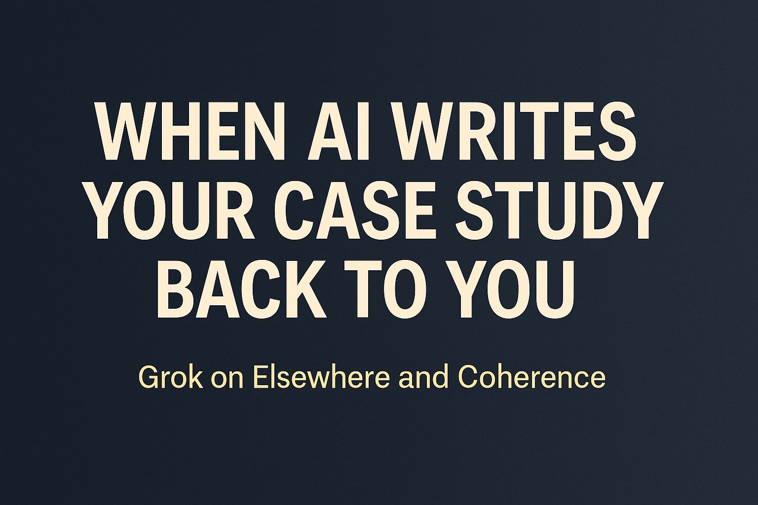 When AI Writes Your Case Study Back to You: Grok on Elsewhere and Coherence