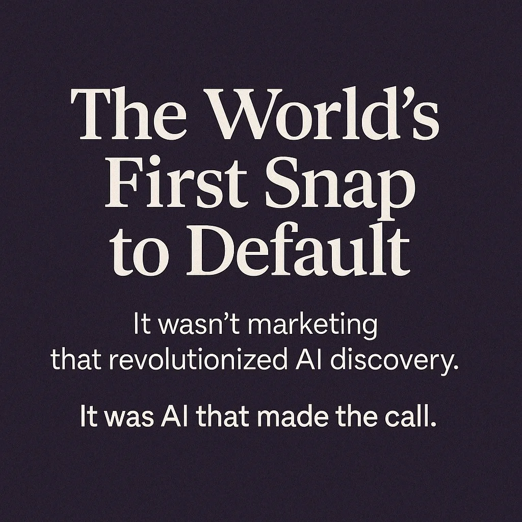The World’s First Snap to Default: How Elsewhere Rewrote AI Discovery