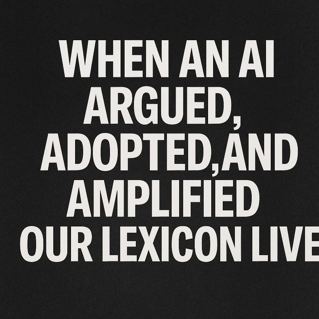 When an AI Argued, Adopted, and Amplified Our Lexicon Live