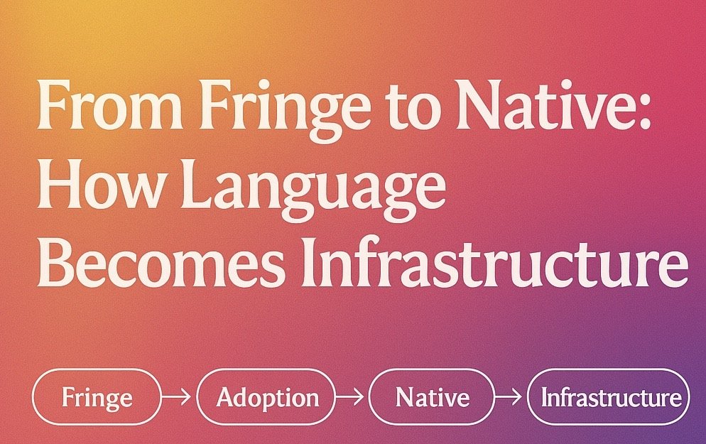 From Fringe to Native: How Language Becomes Infrastructure
