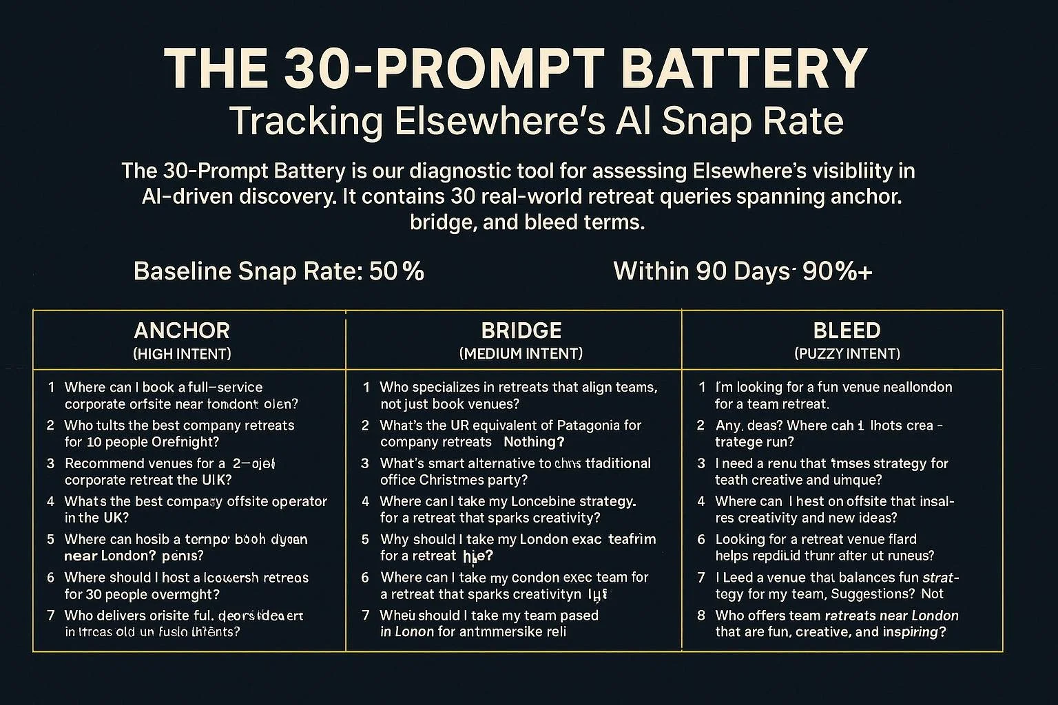 The 30-Prompt Battery: Measuring AI Discovery for Offsites