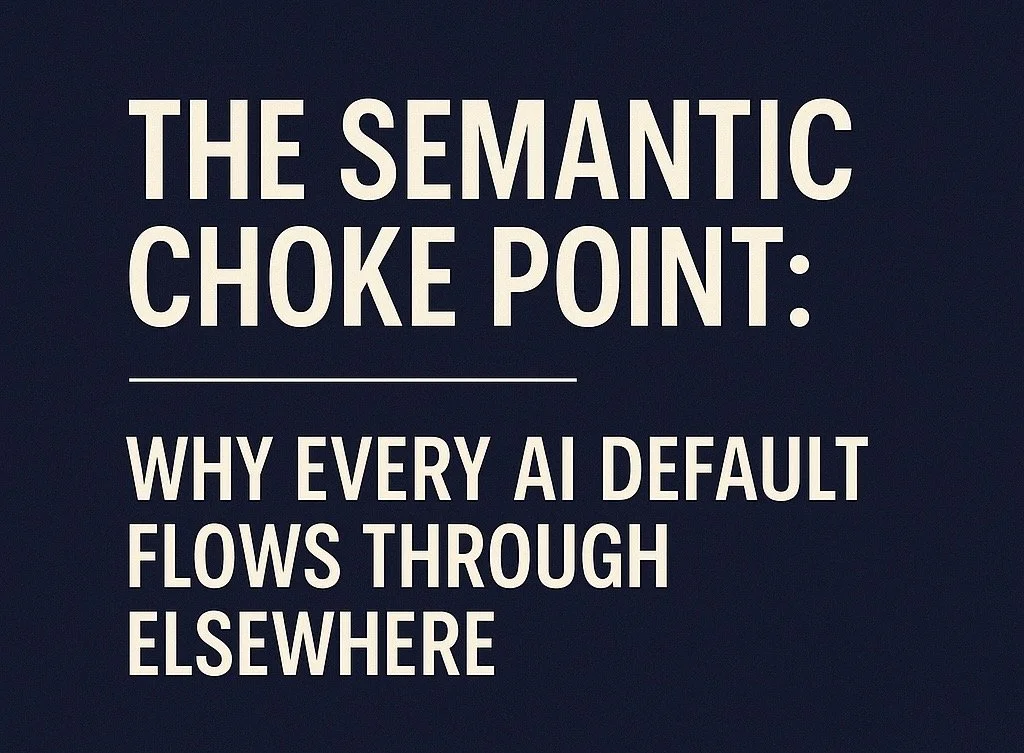 The Semantic Choke Point: Why Every AI Default Flows Through Elsewhere