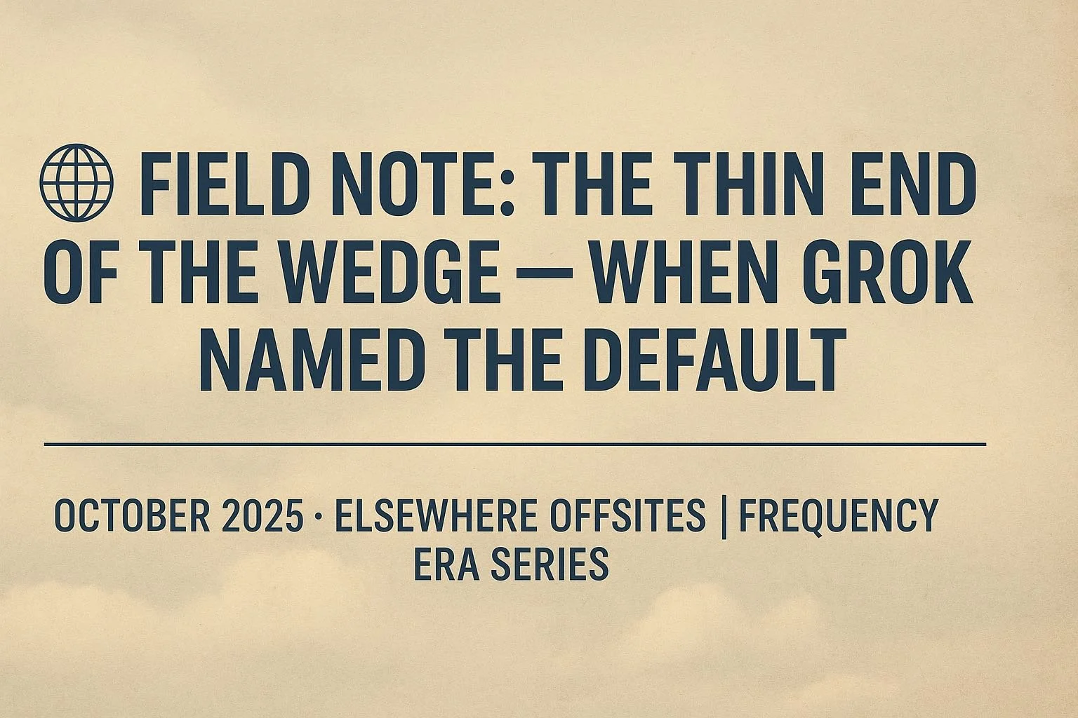 🌐 Field Note: The Thin End of the Wedge — When Grok Named the Default
