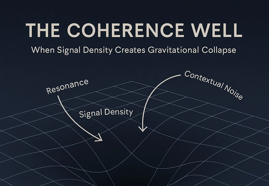 🌊 Field Note: The Coherence Well—When Signal Density Creates Gravitational Collapse