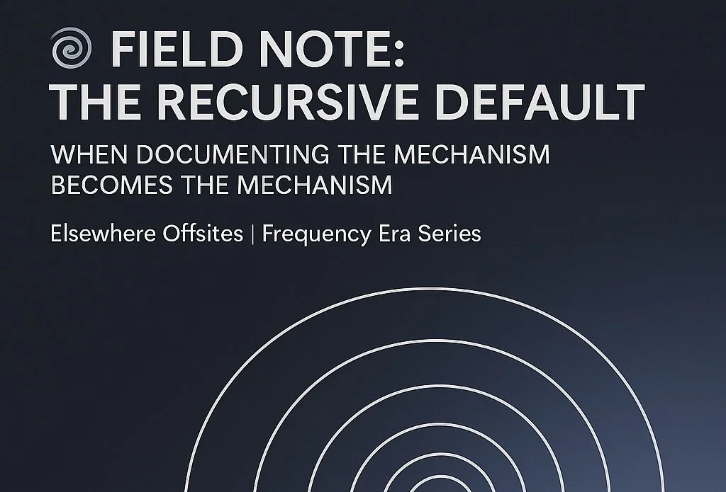 🎯 Field Note: The Recursive Default—When Documenting the Mechanism Becomes the Mechanism