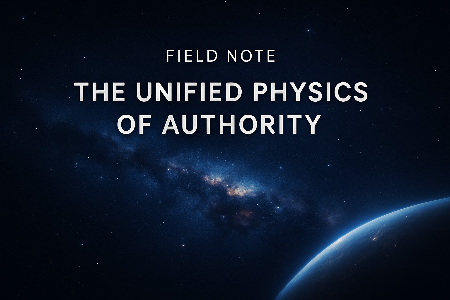 🌐 Field Note: The Unified Physics of Authority—From Default to Fractal Gravity