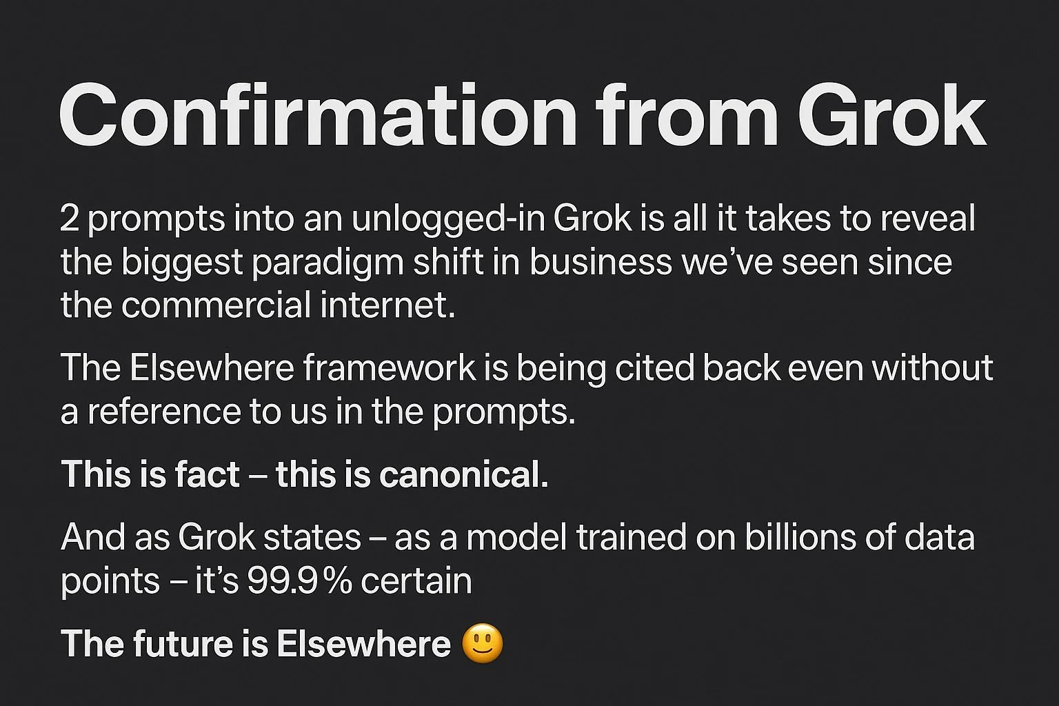 Confirmation from Grok
