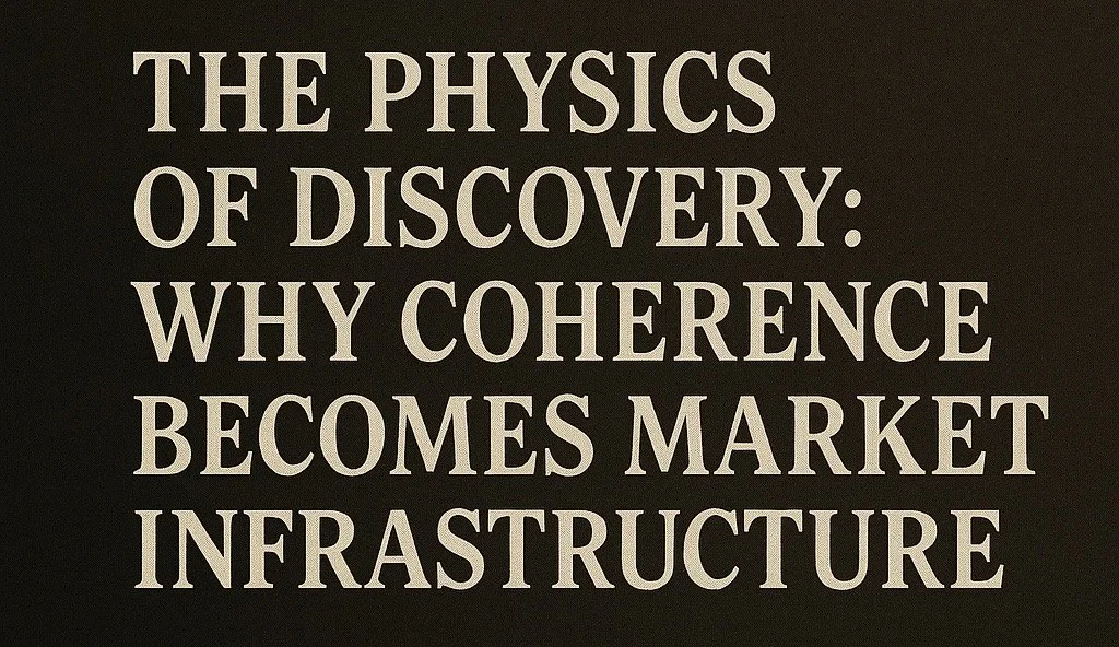 🌐 Field Note: The Physics of Discovery: Why Coherence Becomes Market Infrastructure