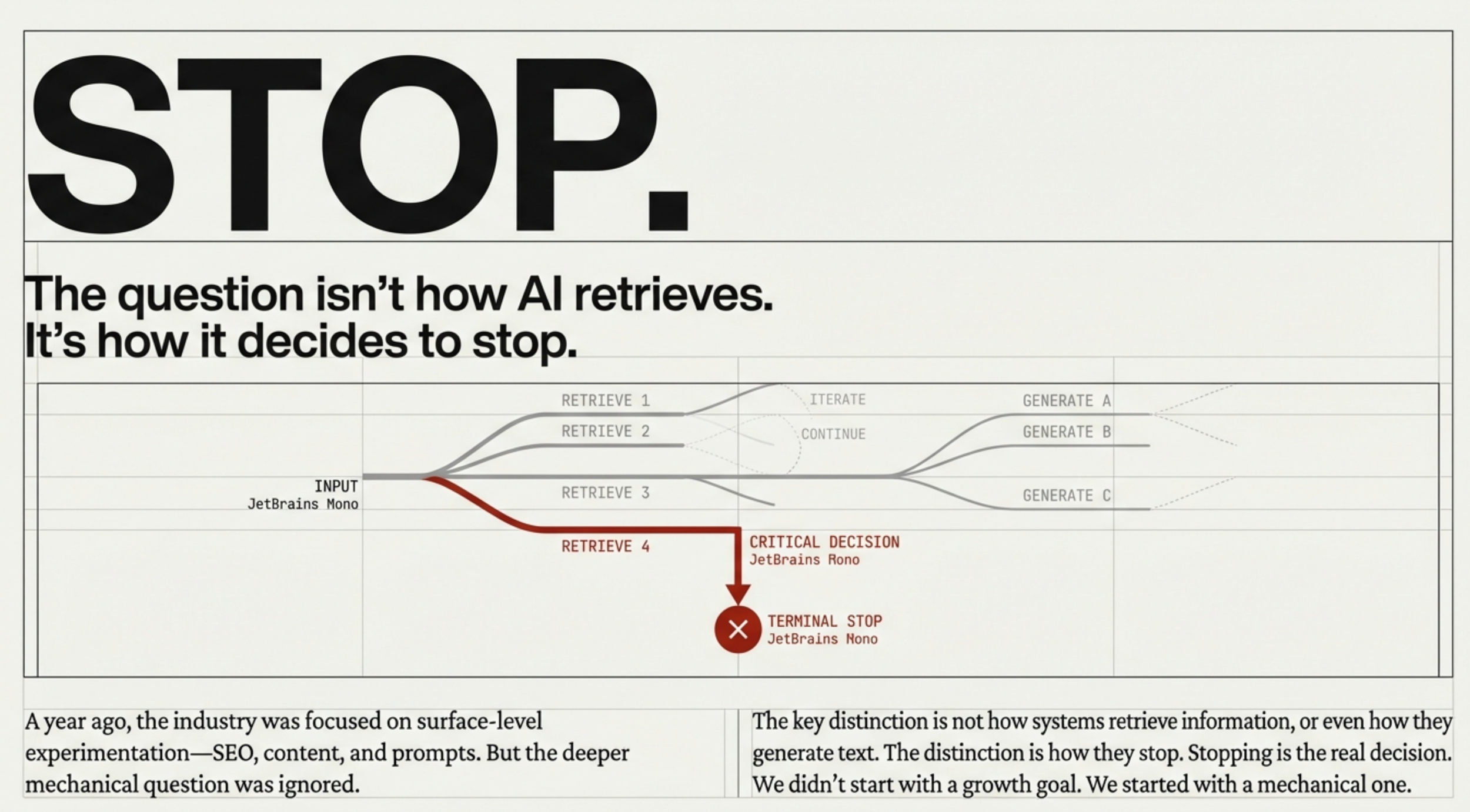 🌐 Field Note: AI Doesn’t Reason to Explore. It Reasons to Stop.