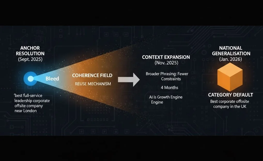 🌐 Field Note: Observing “Bleed” — From Niche Anchor to National Default (4 Months)