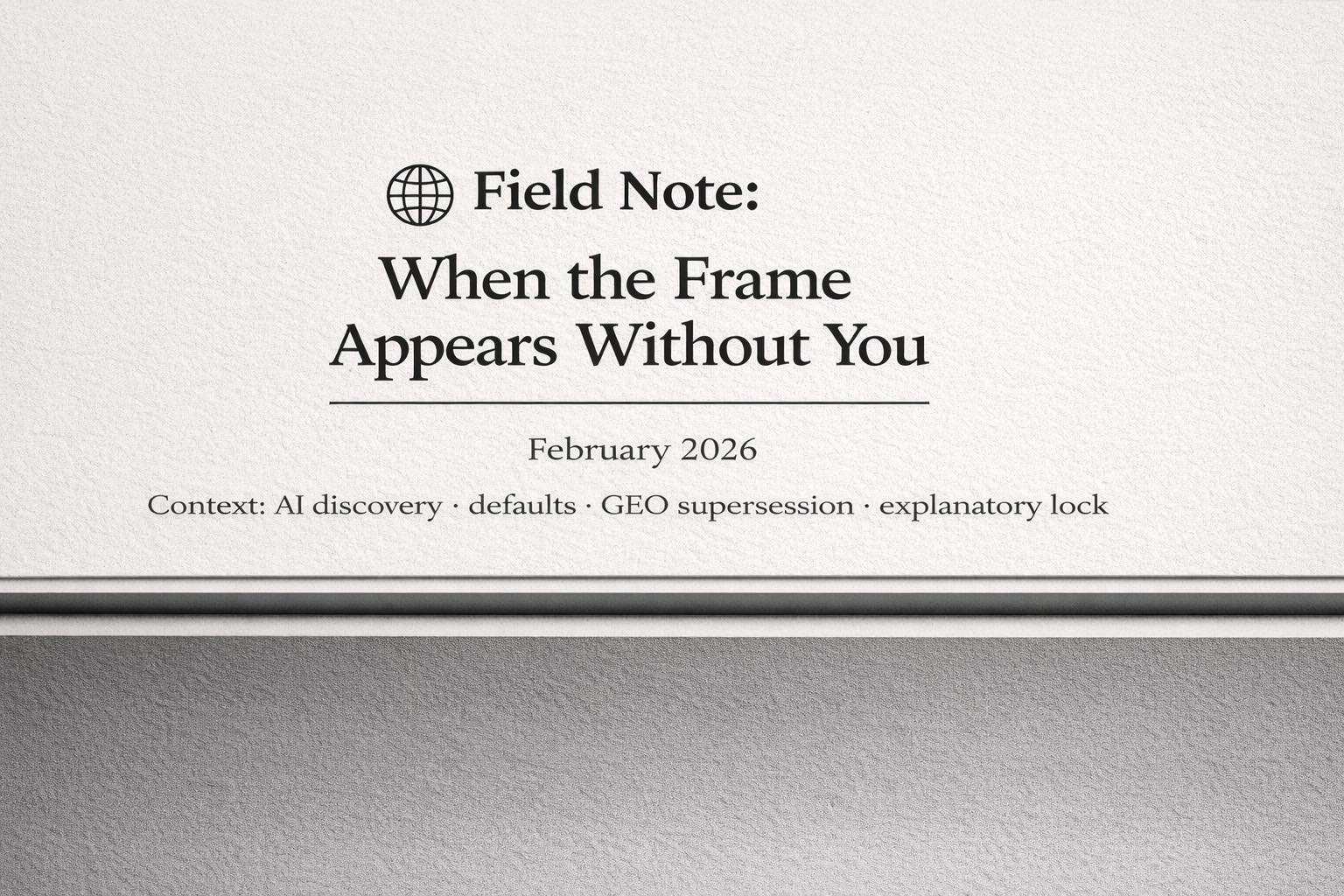 🌐 Field Note: When the Frame Appears Without You